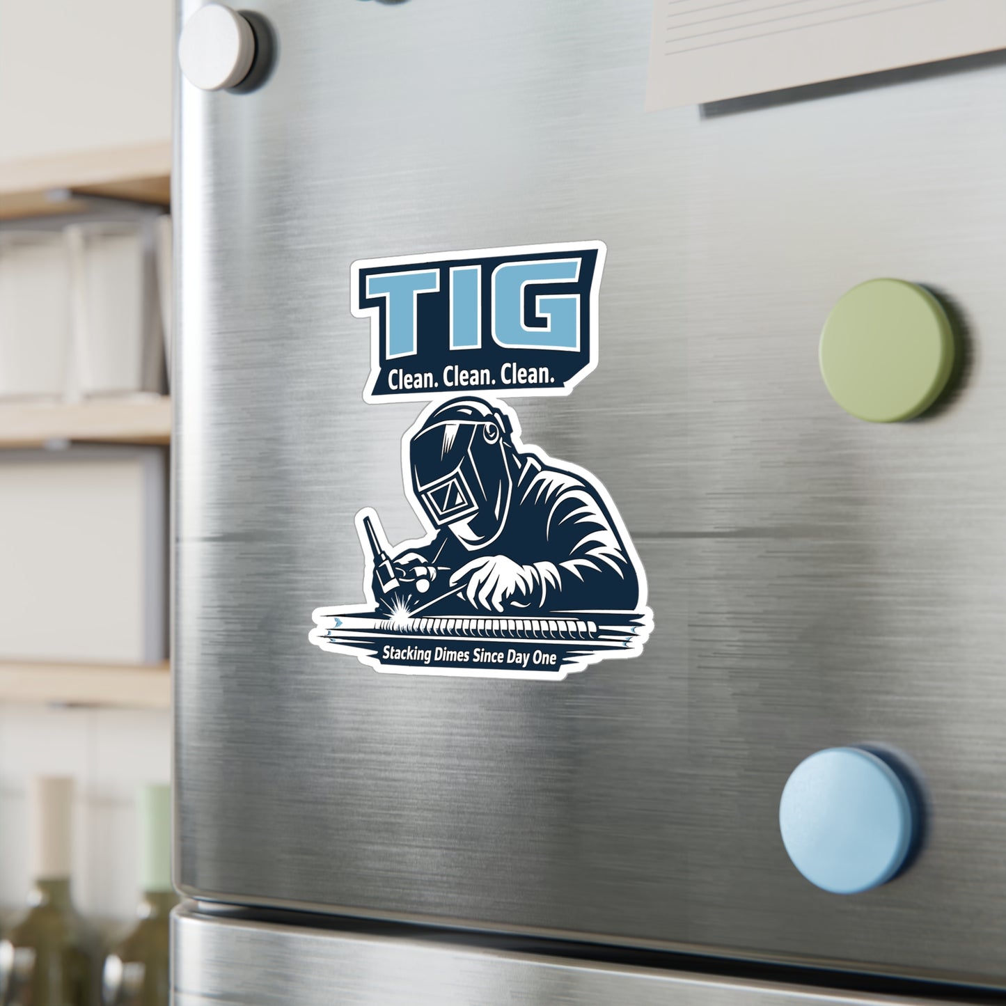 Welder Sticker – TIG Clean Design, Welding Fabricator Decals, Waterproof Vinyl for Laptop or Water Bottle