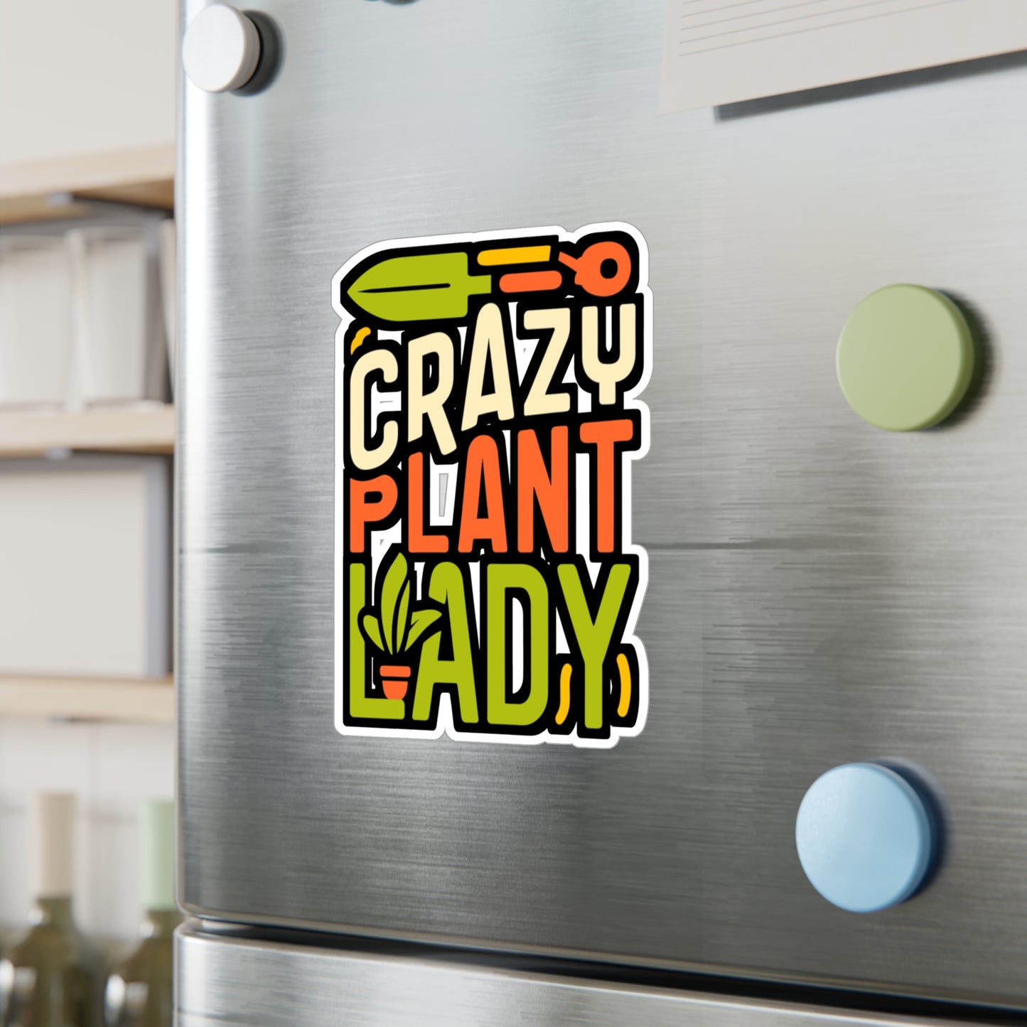 Crazy Plant Lady - Gardening Sticker for Laptop Sticker. Water Bottle Sticker, Vinyl Landscaper Decal - Gardening Gift