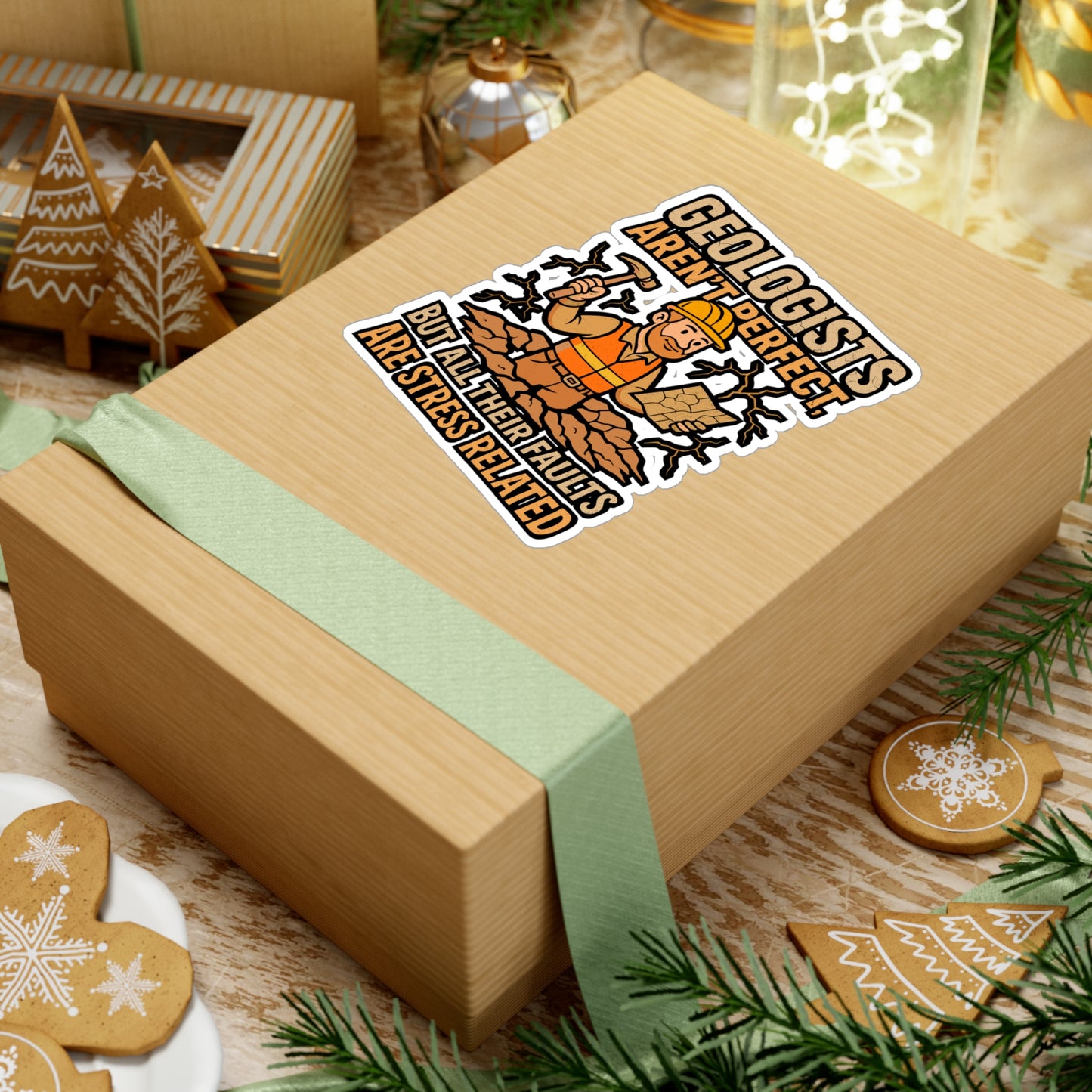 Geologists Aren’t Perfect But All Their Faults Are Stress Related – Funny Geology Sticker for Laptop, Water Bottle, Car | Rockhound Accessory, Geologist Humor Decal