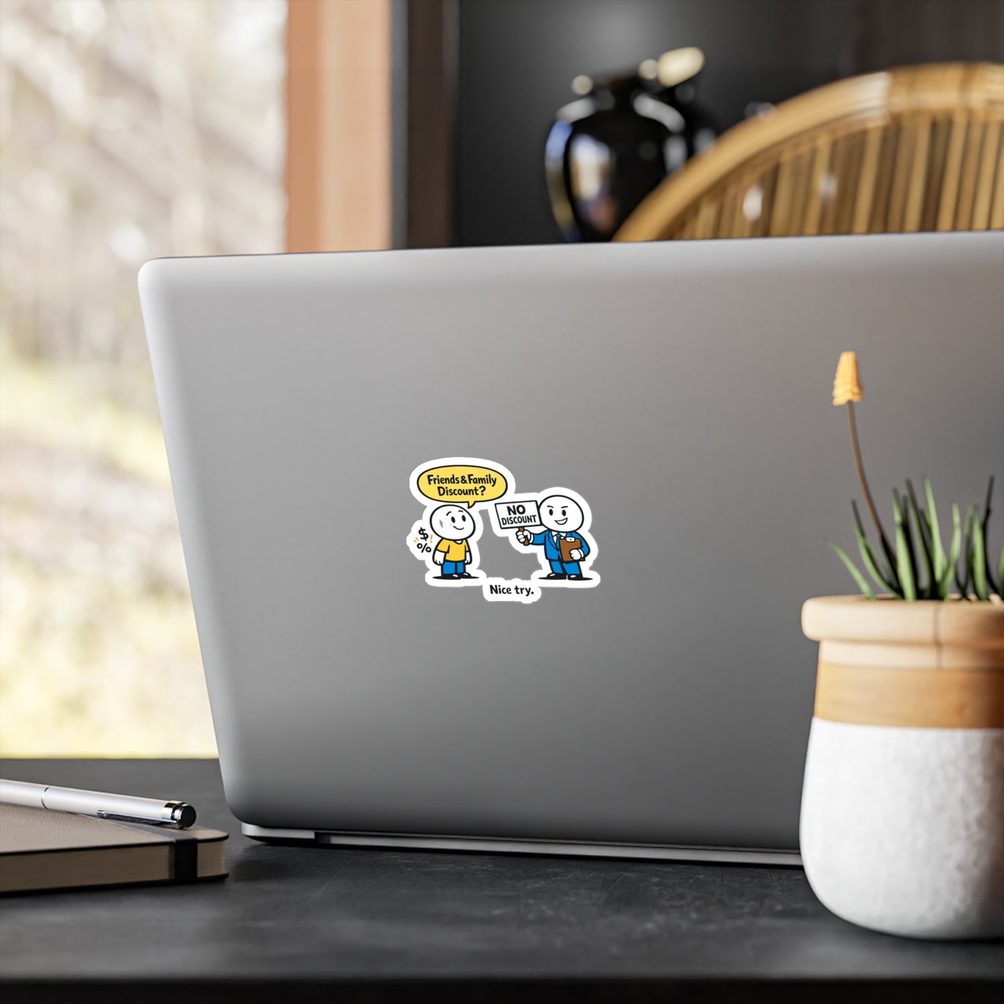 Insurance Agent Sticker Friends & Family Discount? Funny Policy Premium Liability Joke Vinyl Waterproof decals for Laptop Water Bottle