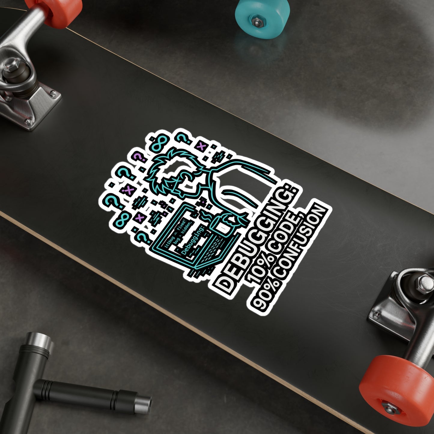 Programming Sticker – Fun "Debugging: 10% Code, 90% Confusion" Decals for Developers & Coders, Waterproof Vinyl for Laptop or Water Bottle