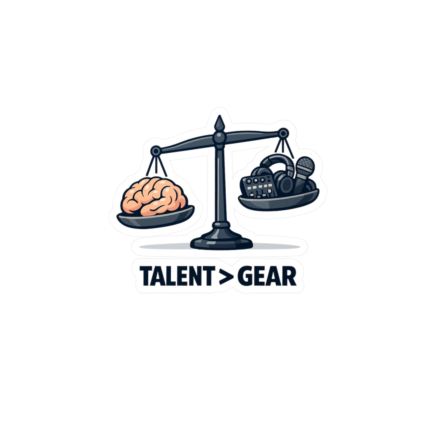 Audio Engineer Sticker Talent > Gear – Waterproof Vinyl Decals for Laptop or Water Bottle, Funny Sound Engineer Audio Technician Monitor Design