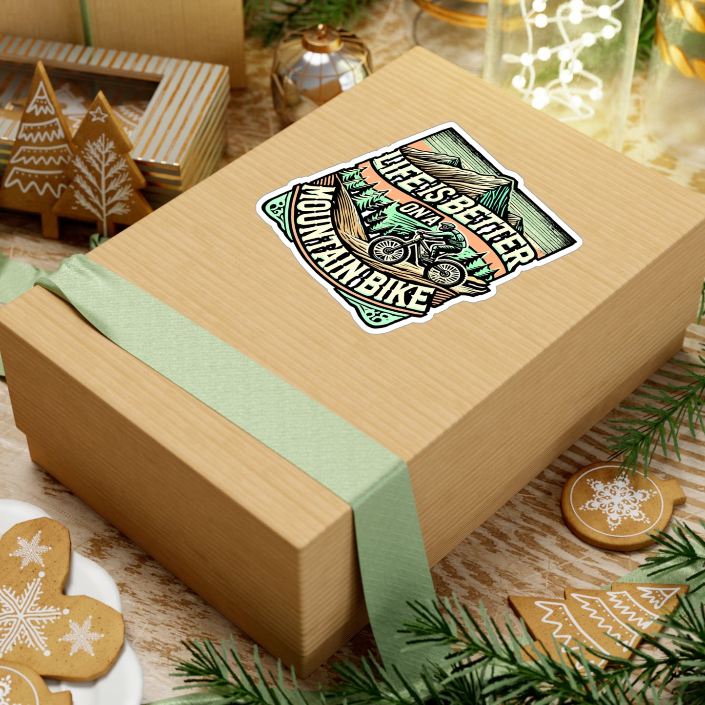 Life Is Better On A Mountain Bike – Sticker for Laptop & Water Bottle | Vinyl Mountain Biking Decal, Fun Cycling Gift