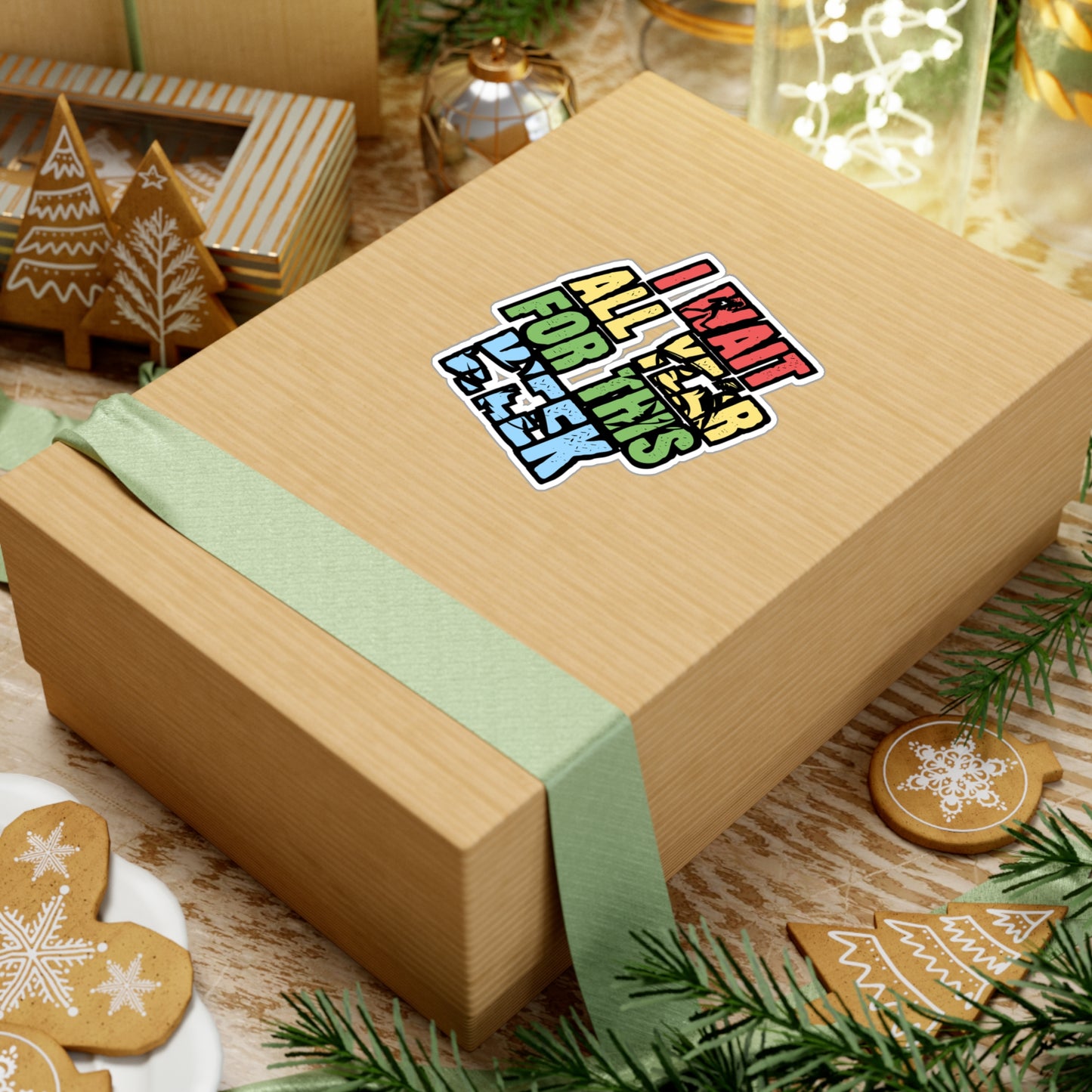 I Wait All Year For This Week - Sharks Sticker for Laptop Sticker. Water Bottle Sticker, Vinyl Marine Decal - Sharks Gift