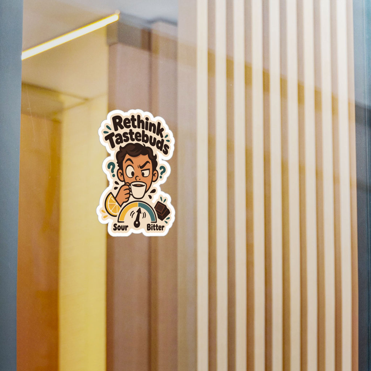 Espresso Sticker "Rethink Tastebuds" – Coffee Lover Decals for Your Grinder or Digital Scale