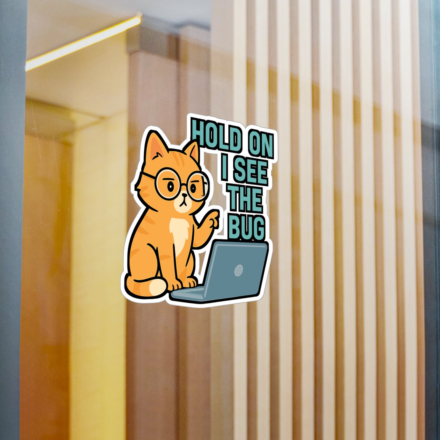 Programming Sticker – "Hold On I See The Bug" Funny Coding Decals for Developer, Debugging, Vinyl Waterproof Laptop or Water Bottle Accessory