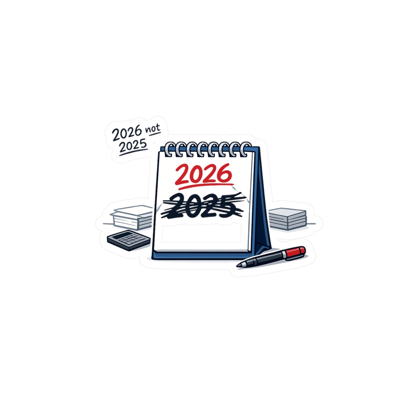Accountant Sticker 2026 not 2025 Funny Balance Spreadsheet Amortization Vinyl Decals Waterproof Laptop Water Bottle