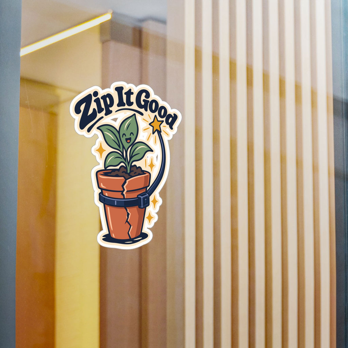 Upcycling Sticker - Zip It Good Recycling Art for Sustainability Fans, Decals for Laptop and Water Bottle