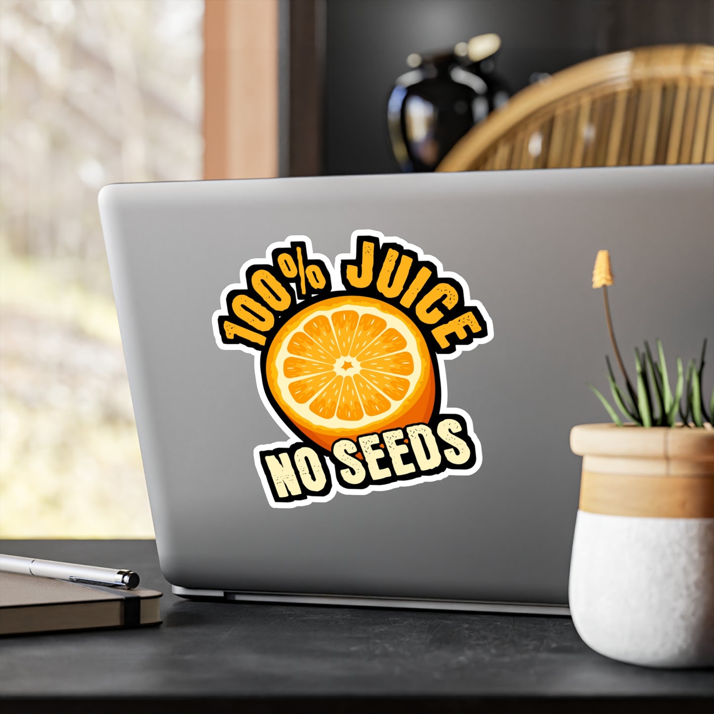 100% Juice No Seeds | Vasectomy Sticker | Childproofing Decals | Parenthood Laptop Sticker | Vasectomy Gift | Childproofing Gift