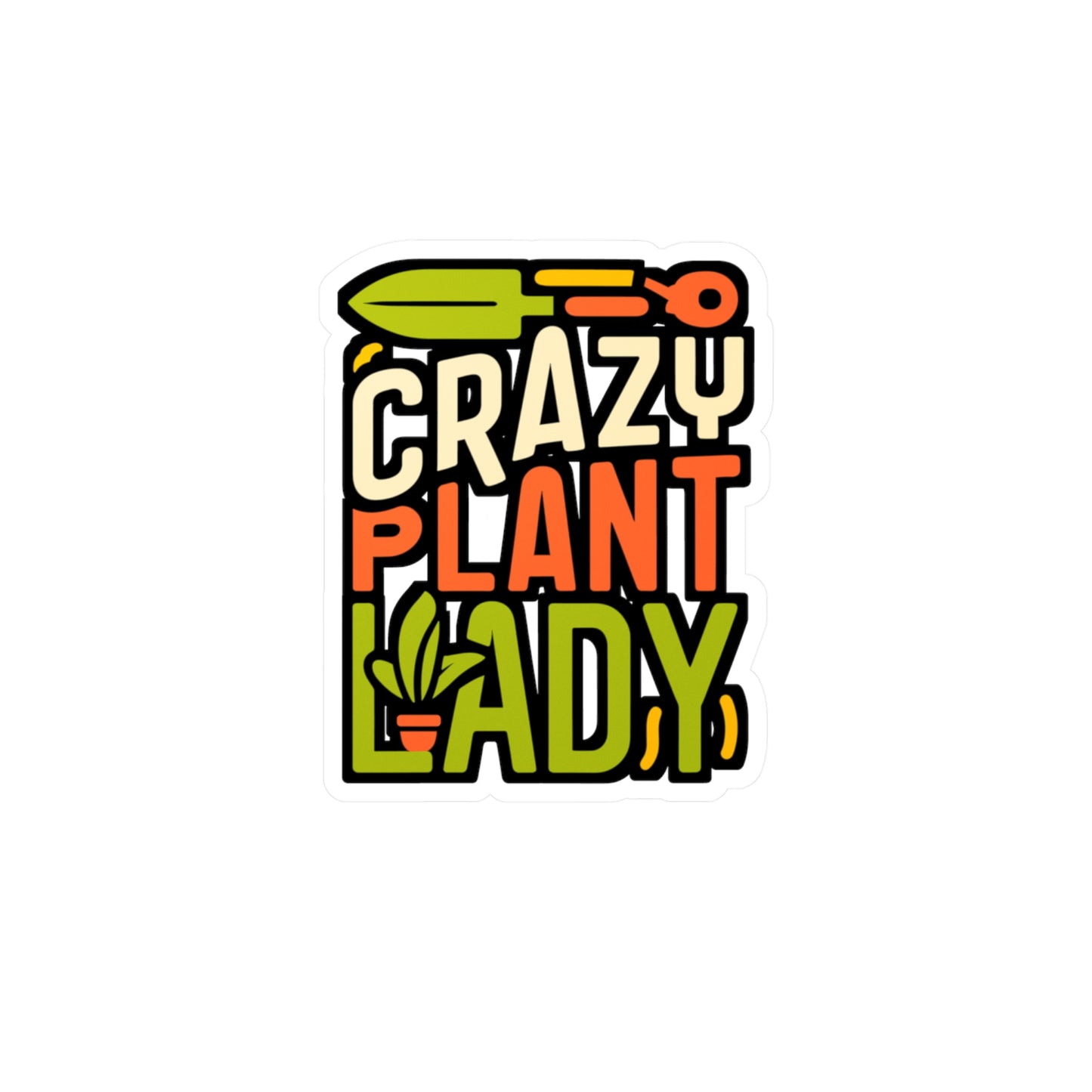 Crazy Plant Lady - Gardening Sticker for Laptop Sticker. Water Bottle Sticker, Vinyl Landscaper Decal - Gardening Gift