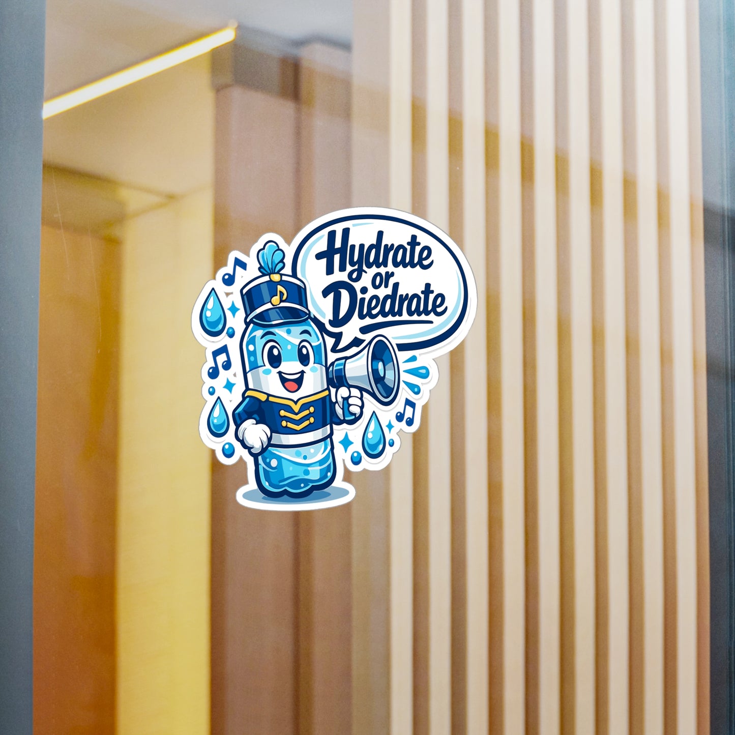Marching Band Sticker Hydrate or Diedrate Funny Drummer Band Director Mellophone Vinyl Waterproof Decals for Laptop Water Bottle
