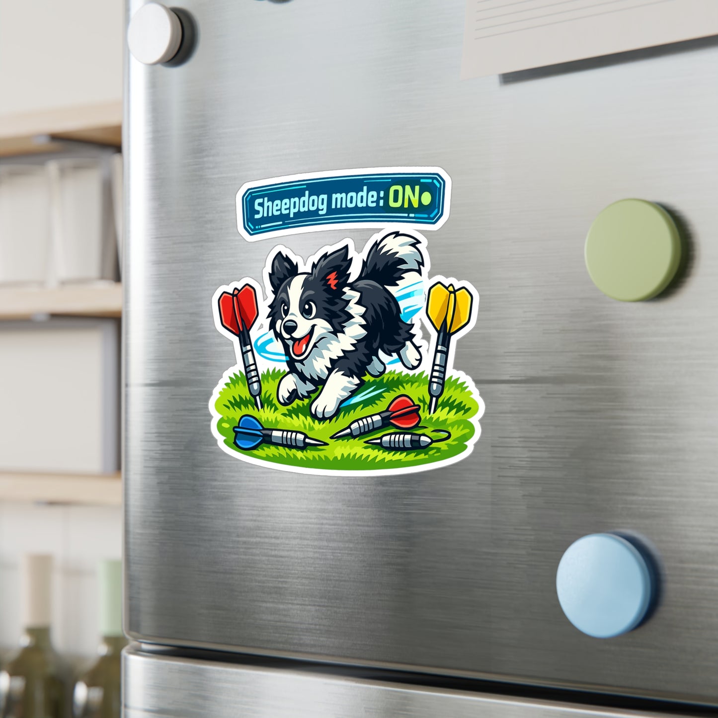 Dart Sticker Sheepdog mode: ON Funny Drinking Team Decals for Dartboard Fans Waterproof Vinyl for Laptop Water Bottle Arrow