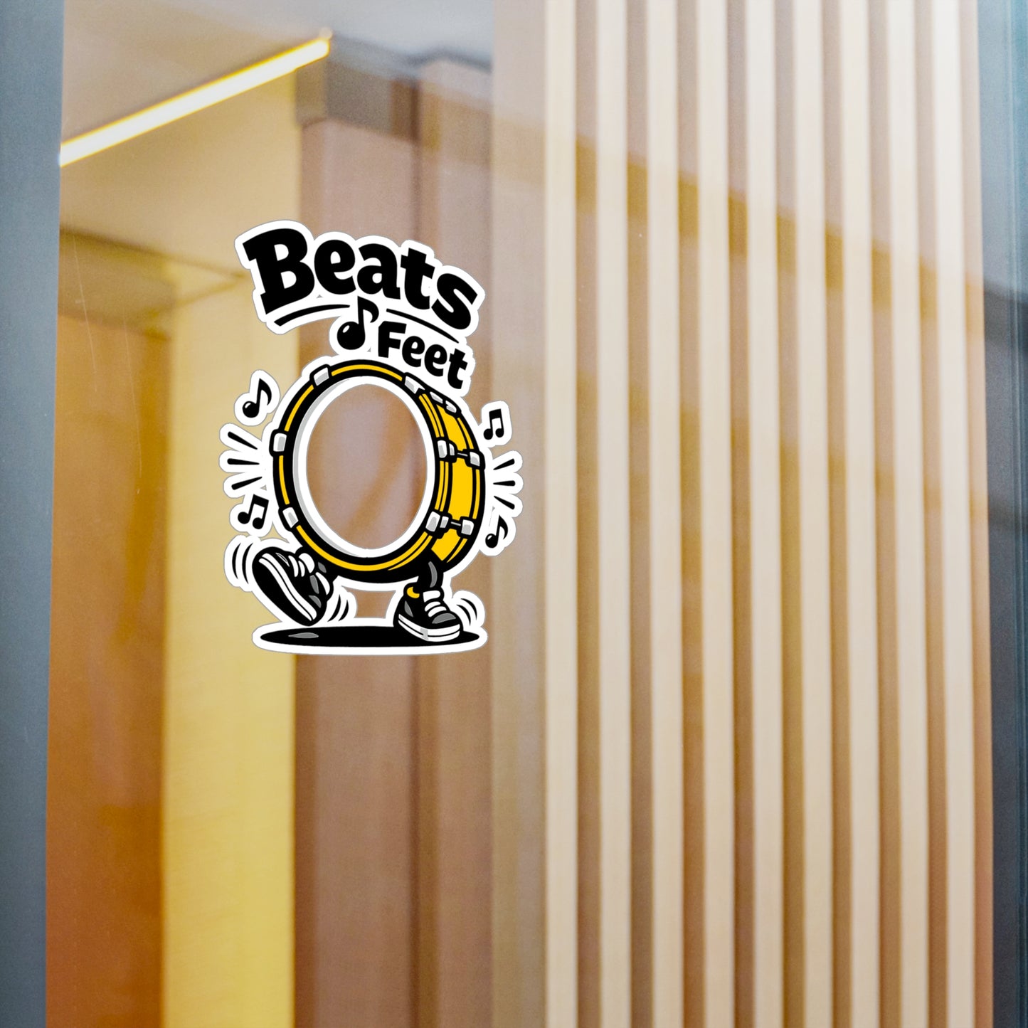 Marching Band Sticker "Beats & Feet" Waterproof Vinyl Sticker Decals for Laptop Water Bottle, Drummer Band Director Mellophone Gift