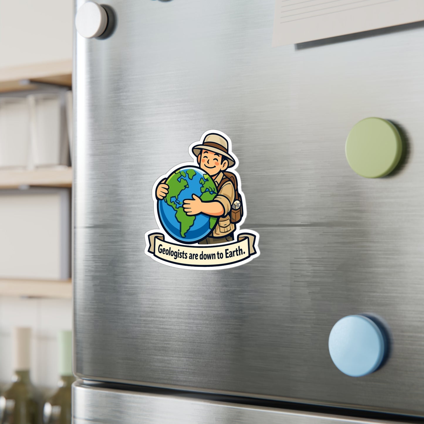 Geologie Sticker – Geologists are down to Earth Design, Geology Rocks Minerals Tectonics Vinyl sticker decals for Laptop, Water Bottle, Waterproof