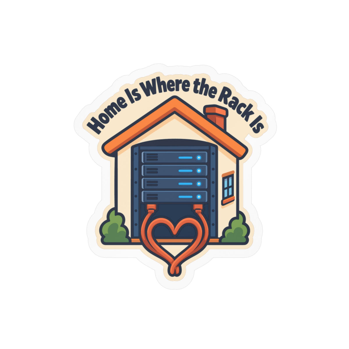 tech Sticker - Home Is Where The Rack Is - Reboot Button Bandage decals for Laptop and Water Bottle