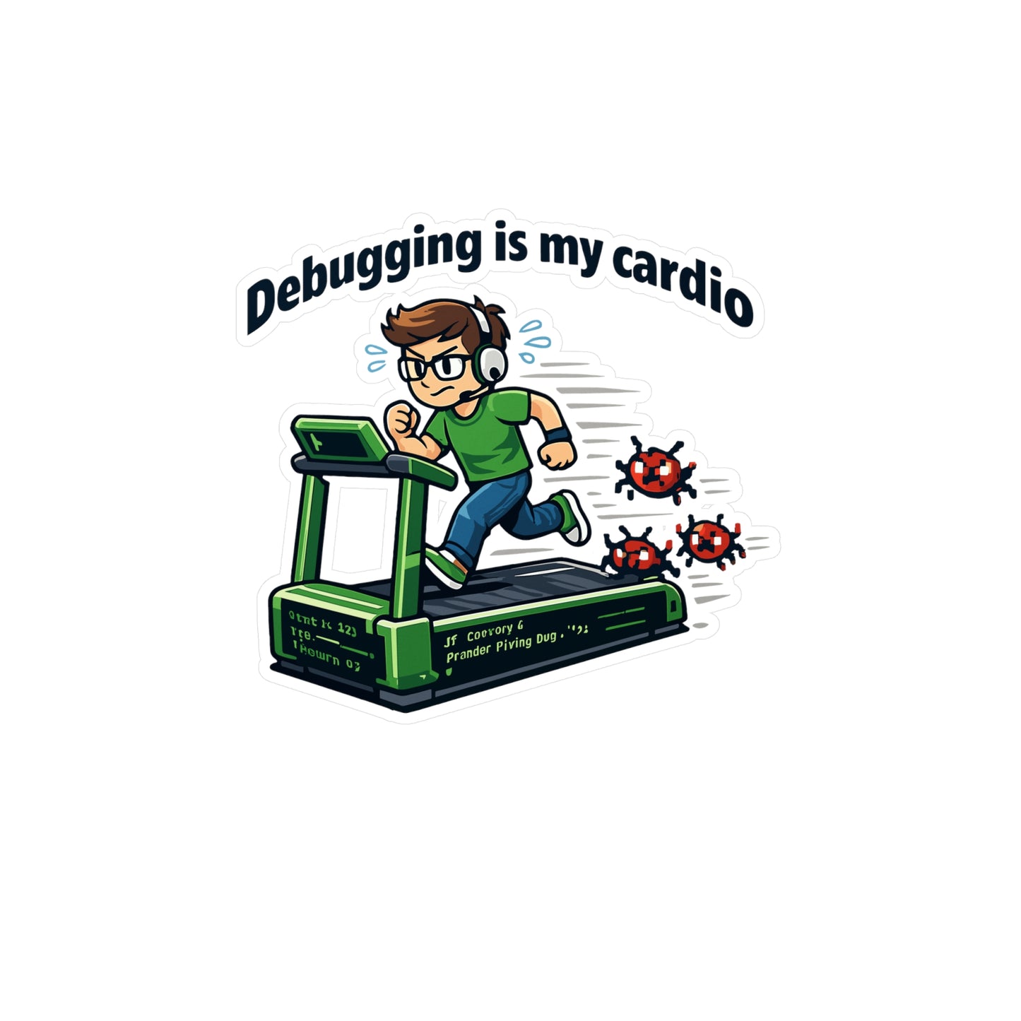 Coding Sticker Debugging is my cardio programmer source code semicolon vinyl waterproof decals for laptop water bottle