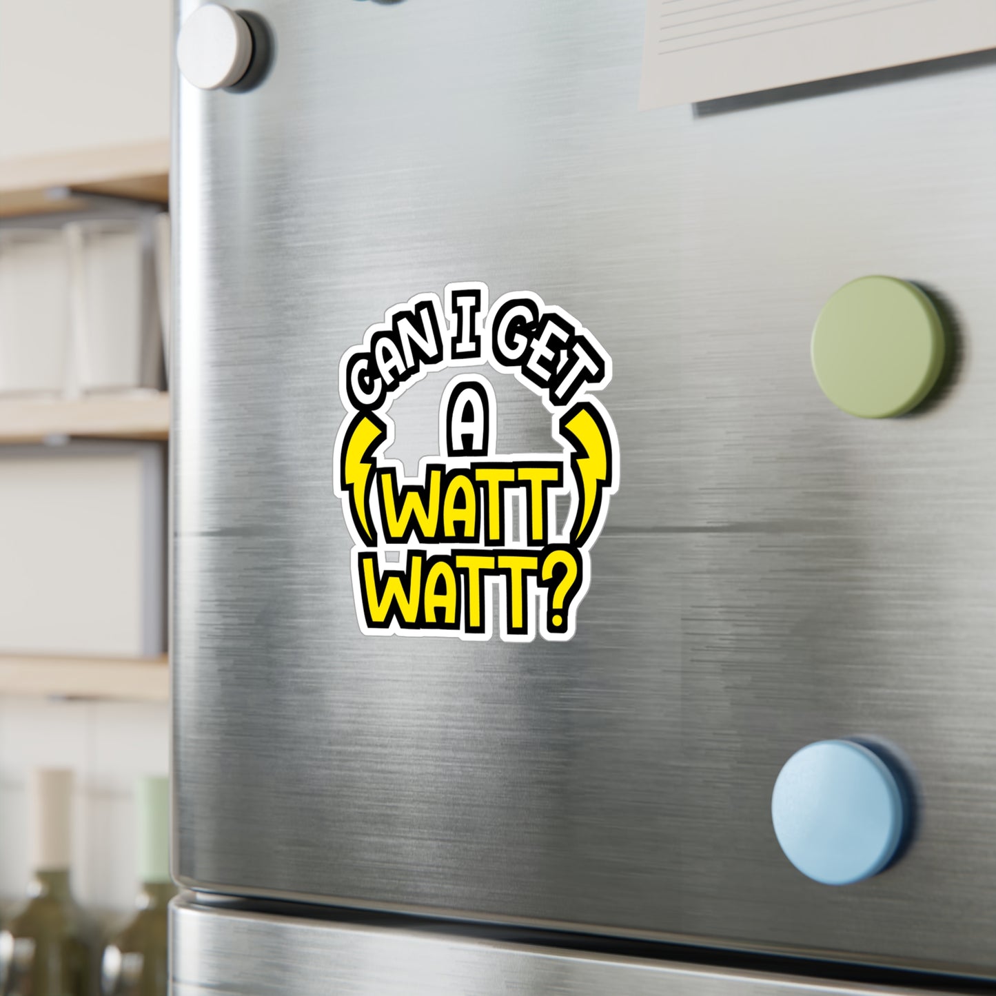 Can I Get A Watt Watt - Electrician Sticker for Wall, Laptop, Window, Truck, Car Electrician Gift Vinyl Stripper Decal Sticker