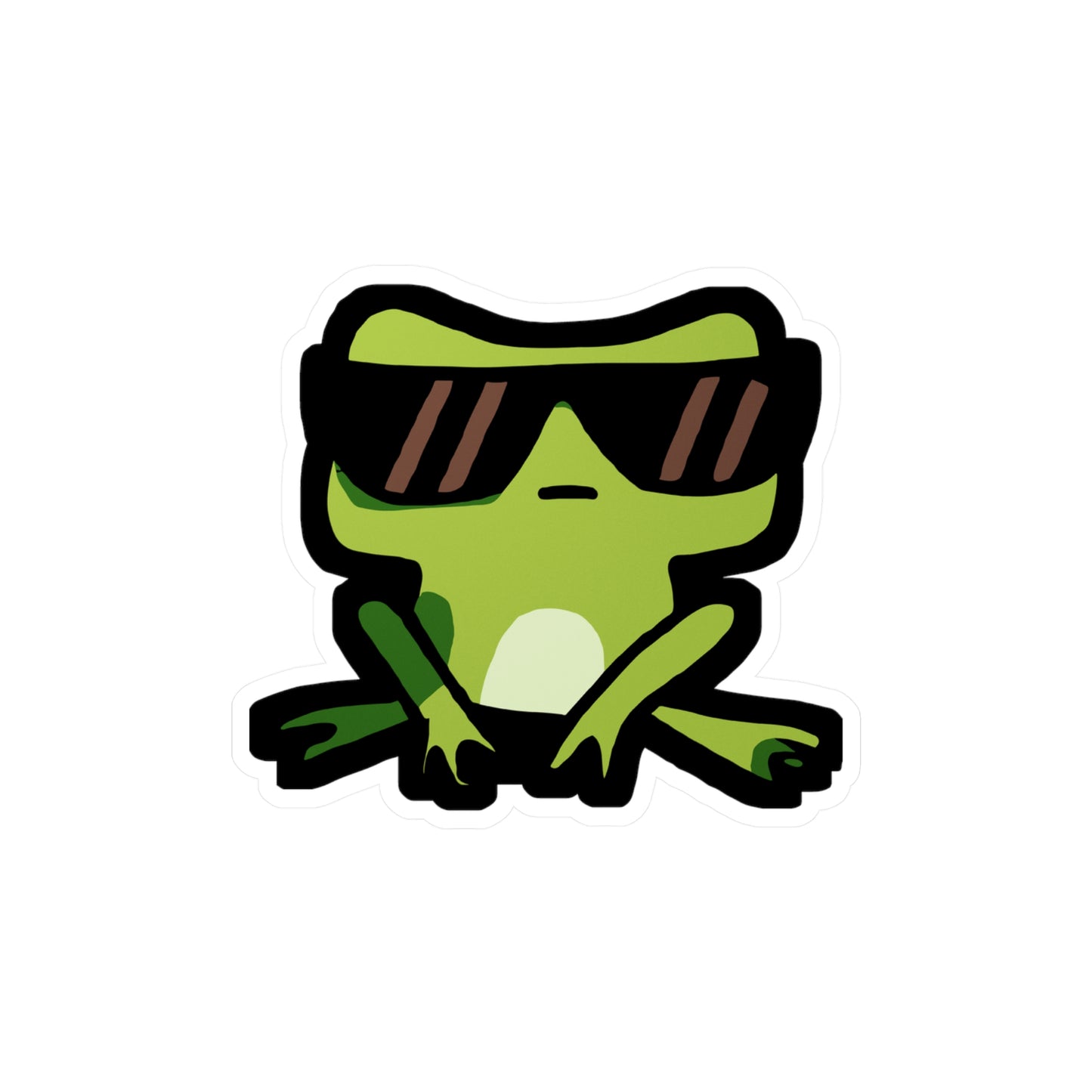 Frog with Sunglasses - Frog Sticker for Car Wall Window Laptop Sticker. Water Bottle Sticker, Vinyl Sunglasses Decal, Cool Sticker - Frog Gift