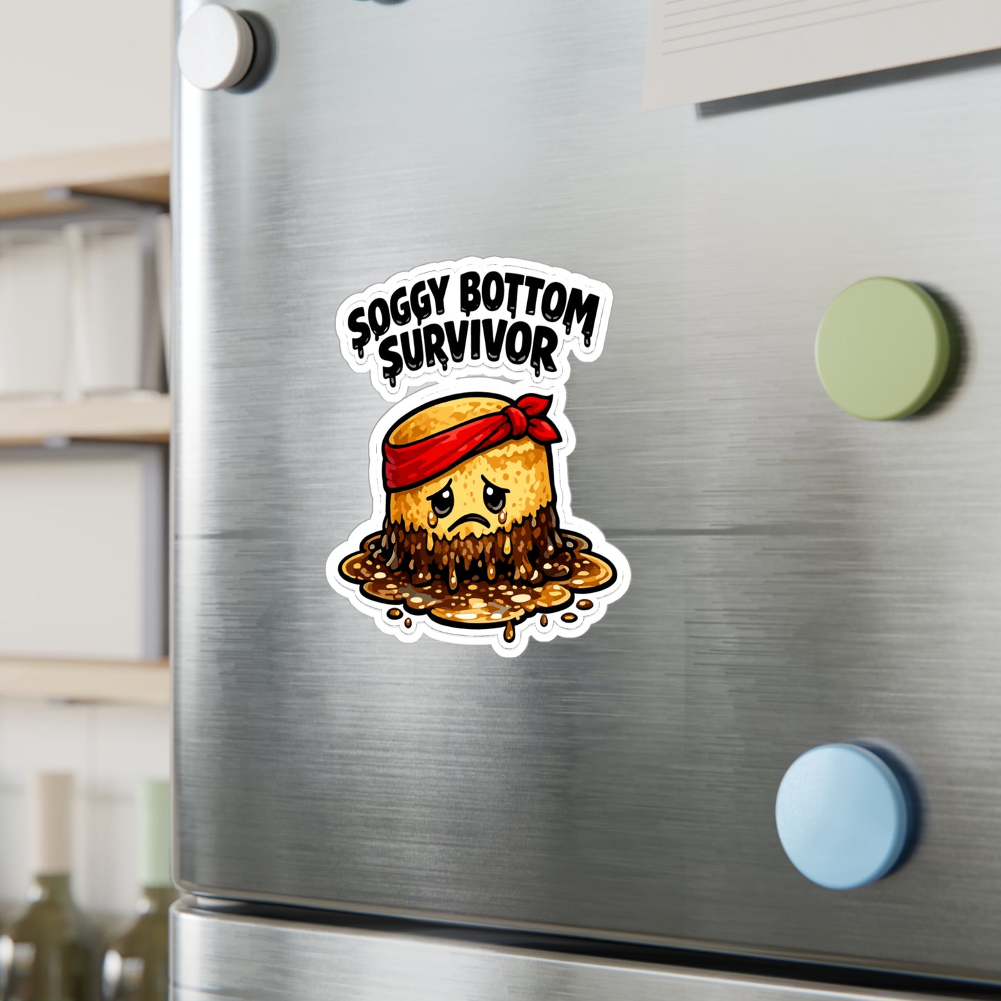 Baking Sticker Soggy Bottom Survivor Funny Sourdough Baker Decals Waterproof Vinyl for Laptop Water Bottle