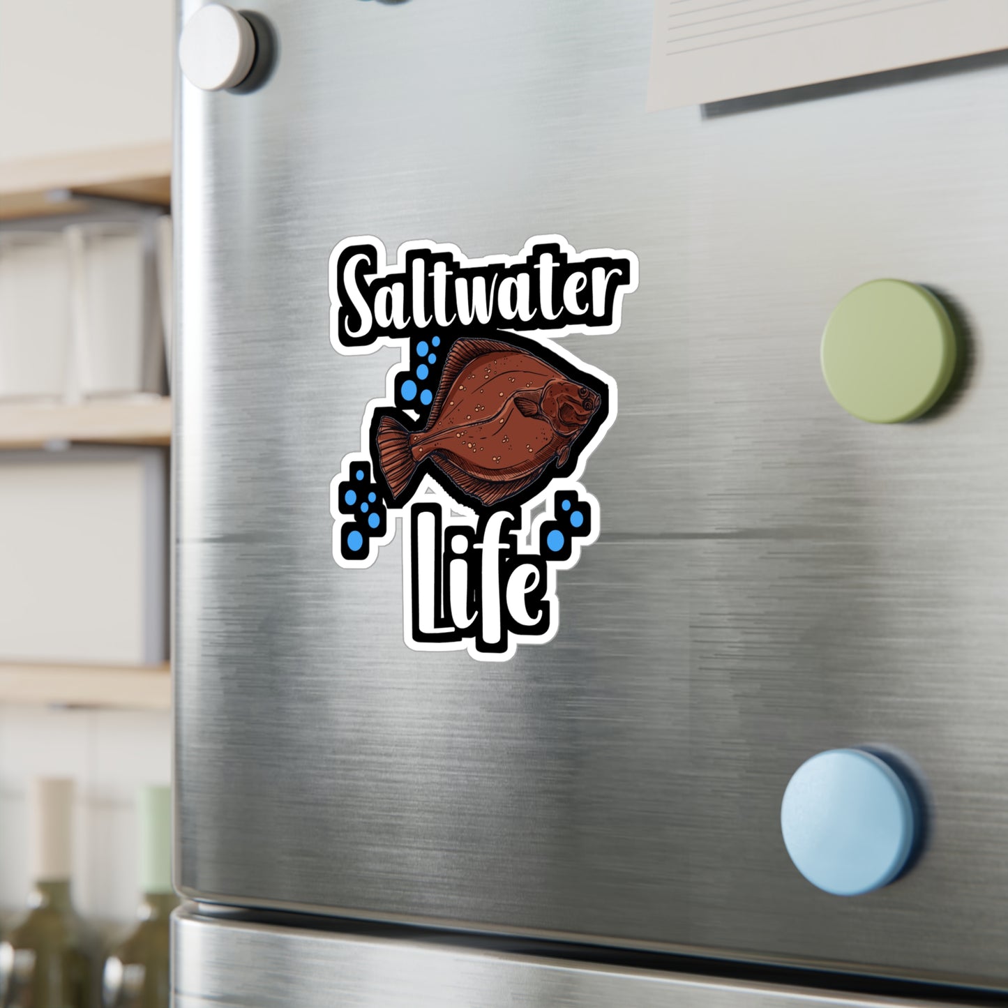 Saltwater Life - Fishing Sticker for Wall, Laptop, Window, Truck, Car Fishing Gift Vinyl Fish Decal Sticker