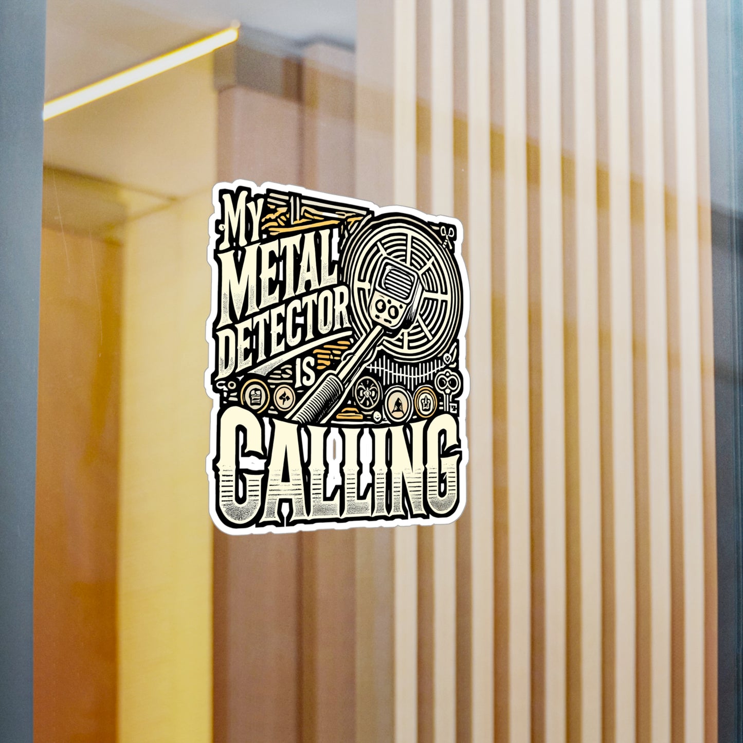 My Metal Detector Is Calling – Vinyl Sticker for Laptop or Water Bottle | Geocaching & Metal Detector Gift