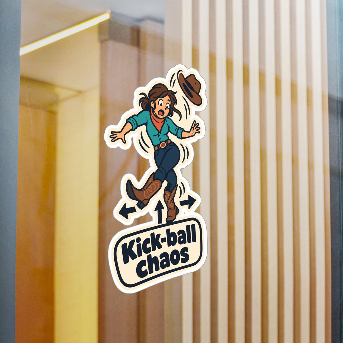Line Dance Sticker – Kick-ball Chaos Decals for the Country Dancer, Western Style for Laptop and Water Bottle