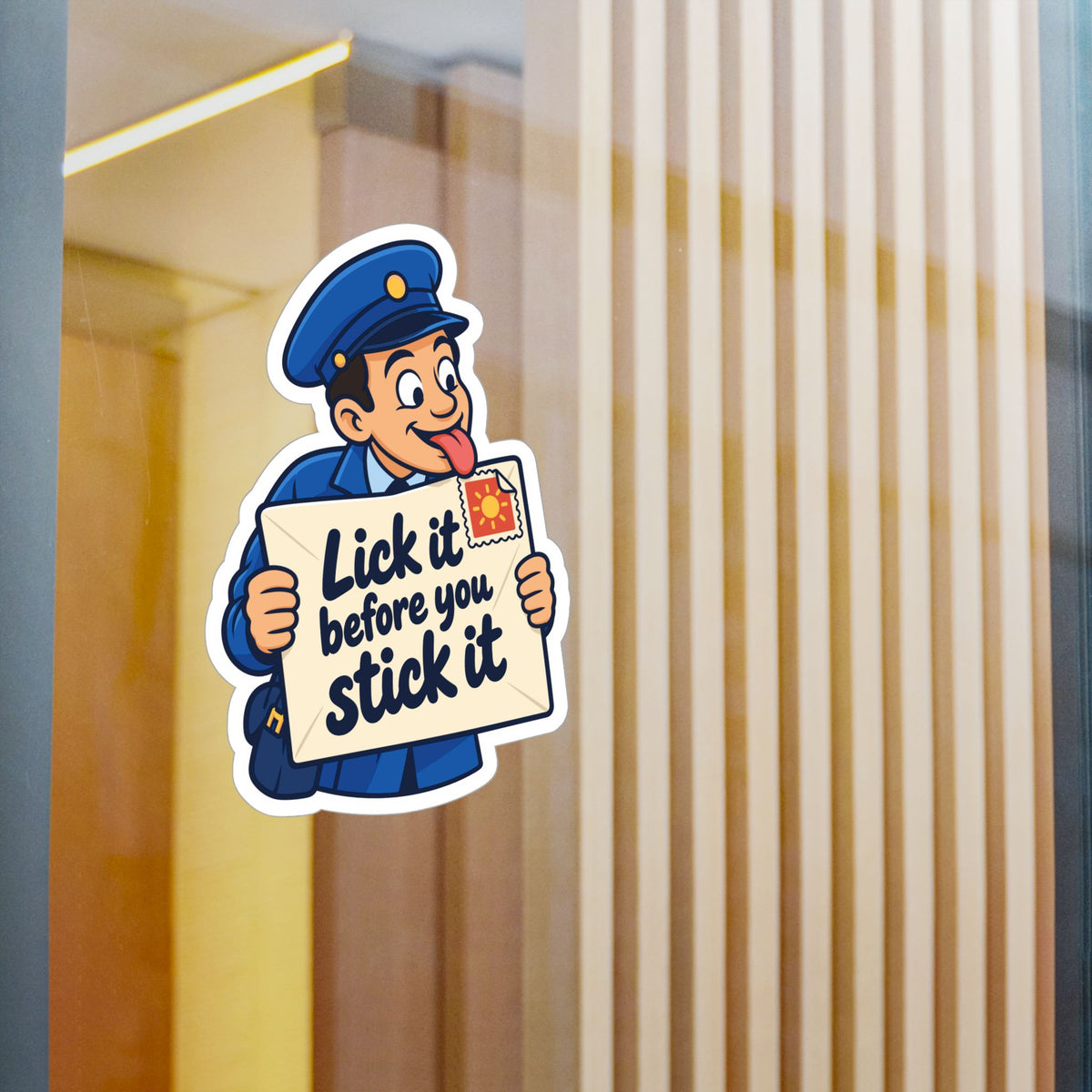 Postal Worker Sticker “Lick It Before You Stick It” – Waterproof Vinyl Decals for Mailbox, Laptop