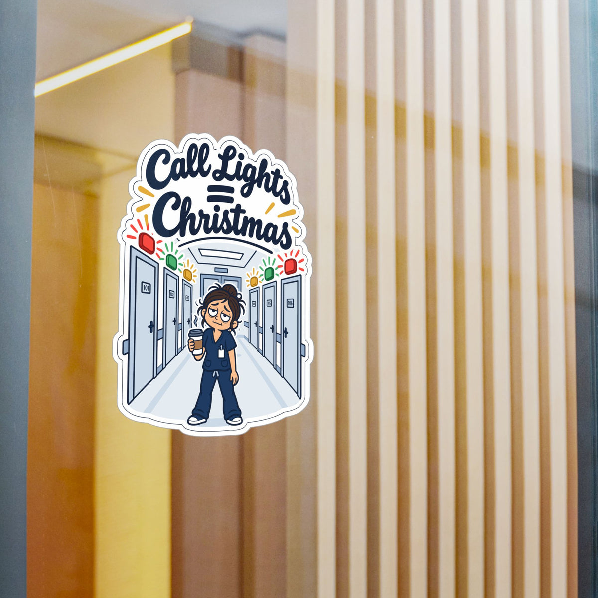 Nurse Sticker – Call Lights = Christmas Funny Nursing Student Decals for Laptop, Water Bottle, Waterproof Vinyl Nursing School Degree Gift