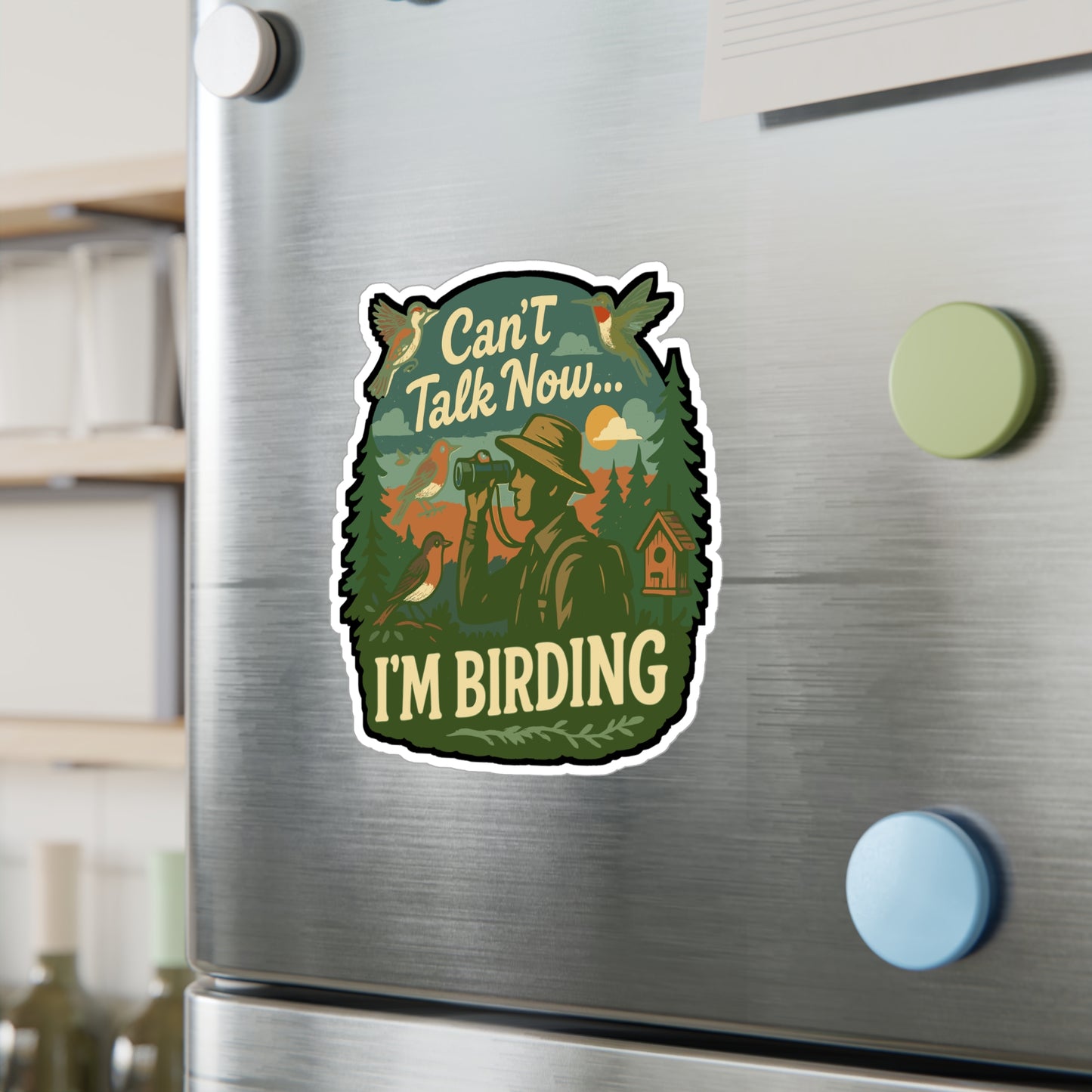 Birds Sticker "Can't Talk Now...I'm Birding" Decals for Bird Lover, Bird Mom, Bird Nerd – Waterproof Vinyl for Laptop, Water Bottle