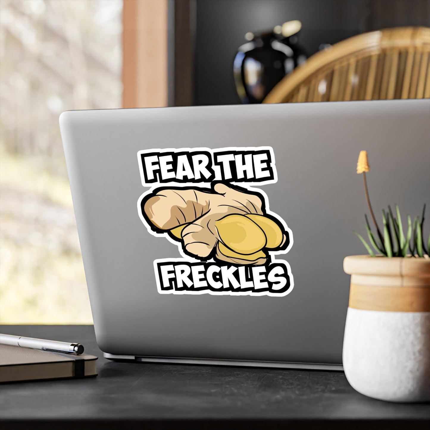 Fear The Freckles - Redhead Sticker for Car Window Laptop Sticker. Water Bottle Sticker, Vinyl Blonde Decal, Brunette Sticker - Redhead Gift