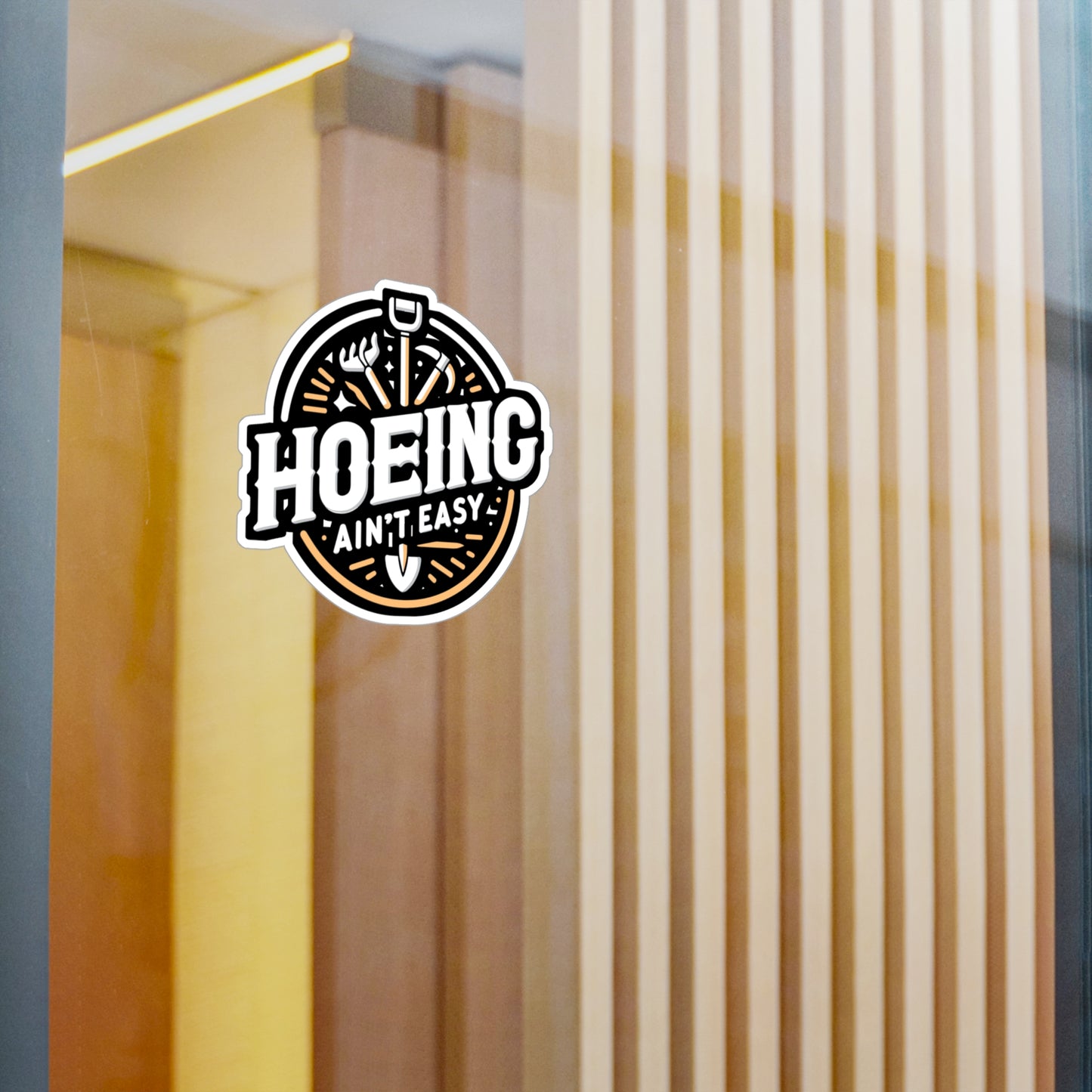 Hoeing Ain't Easy - Gardening Sticker for Laptop Sticker. Water Bottle Sticker, Vinyl Landscaper Decal - Gardening Gift