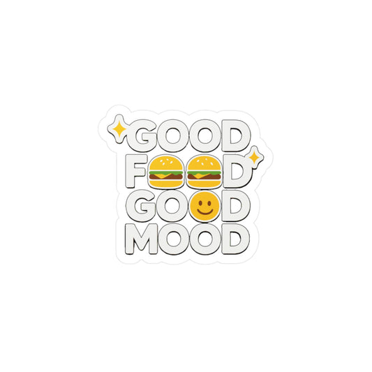 Burger Sticker - Good Food Good Mood Decals for Laptop or Water Bottle, Snack Appetite Craving Vinyl, Waterproof Burger Decor