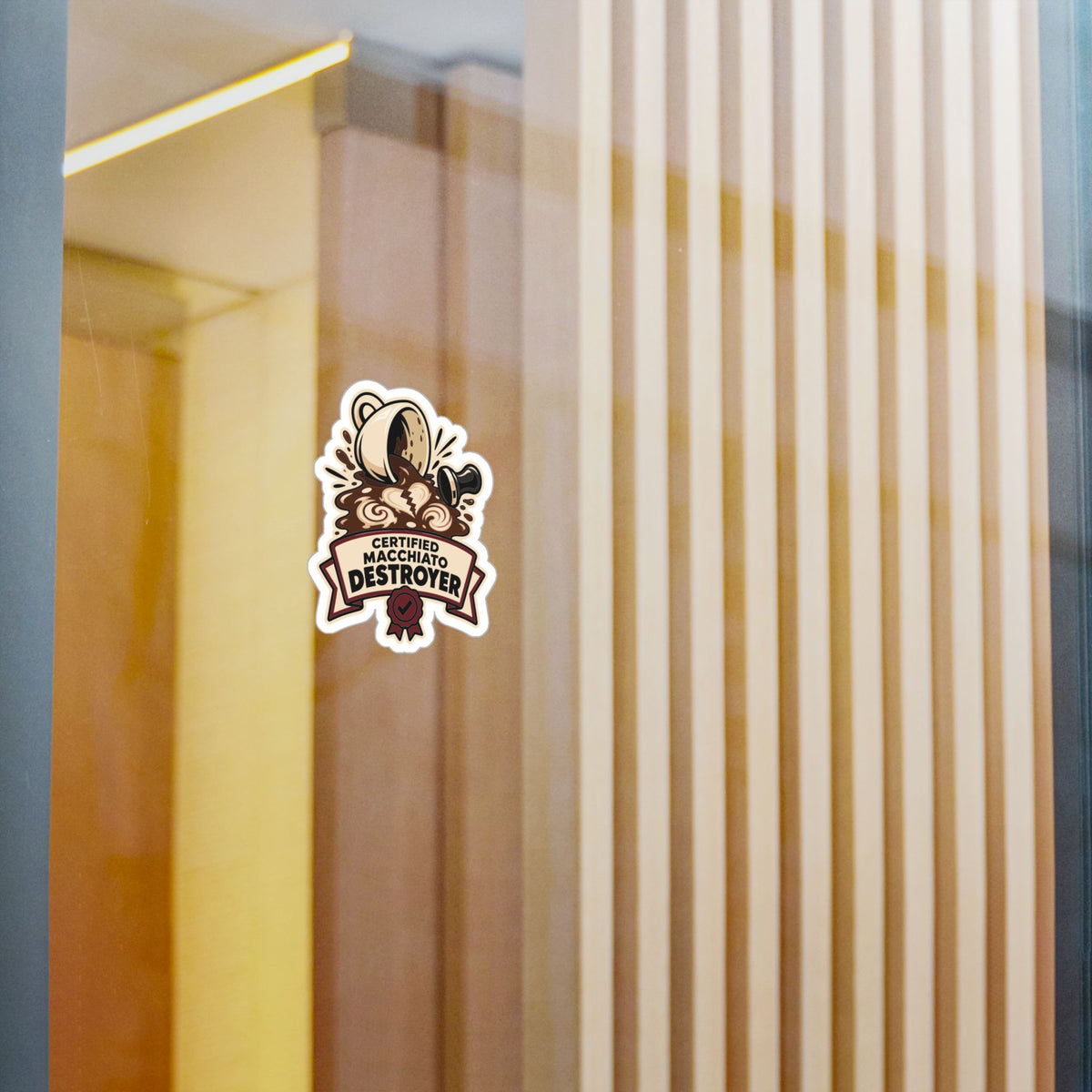 Espresso Sticker - Certified Macchiato Destroyer Decals for Your Coffee Grinder or Digital Scale