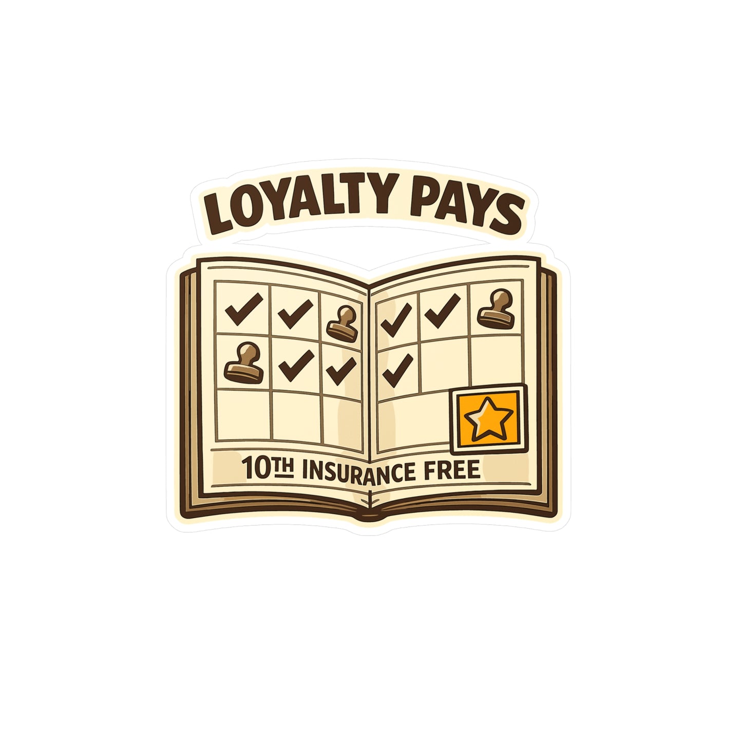 Insurance Agent Sticker Loyalty Pays – Waterproof Vinyl Decals for Laptop, Water Bottle, Policy Premium Humor, Liability Gift