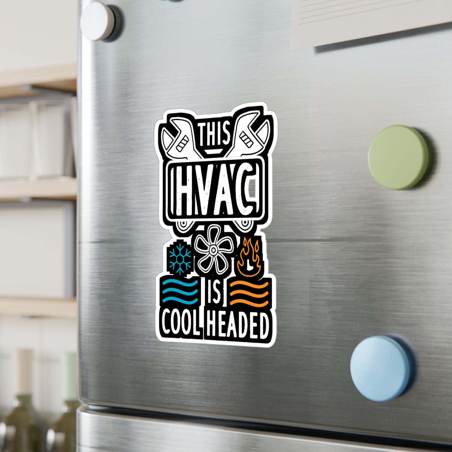 This HVAC Is Cool Headed - HVAC Sticker for Laptop Sticker. Water Bottle Sticker, Vinyl Air-conditioner Decal - HVAC Gift