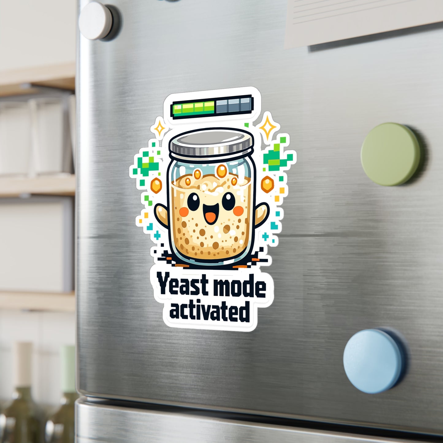 Baking Sticker Yeast Mode Activated Funny Sourdough Baker Soggy Dough Humor, Waterproof Vinyl Sticker Decals for Laptop Water Bottle