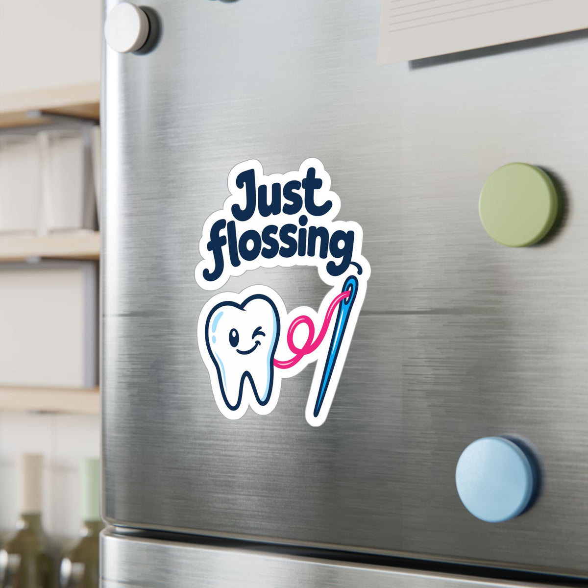 Embroidery Sticker – Just Flossing Needlework Design for Stitching and Crafting Fans, Laptop and Water Bottle decals