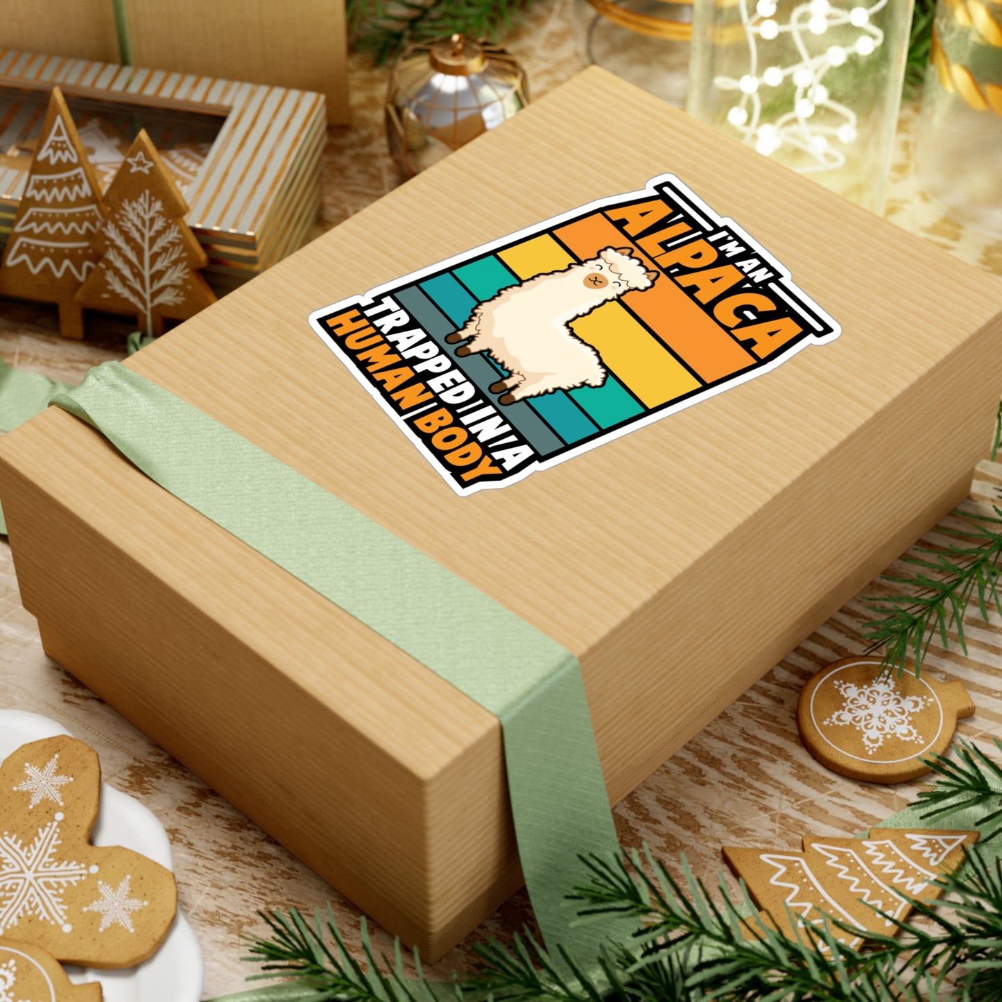 I'm an Alpaca Trappped In A Human Body - Alpaca Sticker for Laptop Sticker. Water Bottle Sticker, Vinyl Alpacas Decal - Alpaca Gift