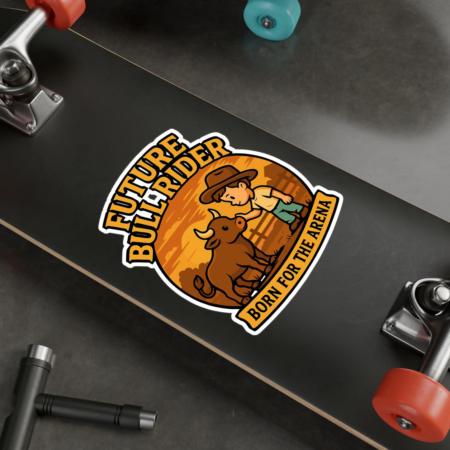 Future Bull Rider - Bull Riding Sticker for Laptop, Water Bottle - Rodeo Gift for Kids, Boys, Young Cowboys