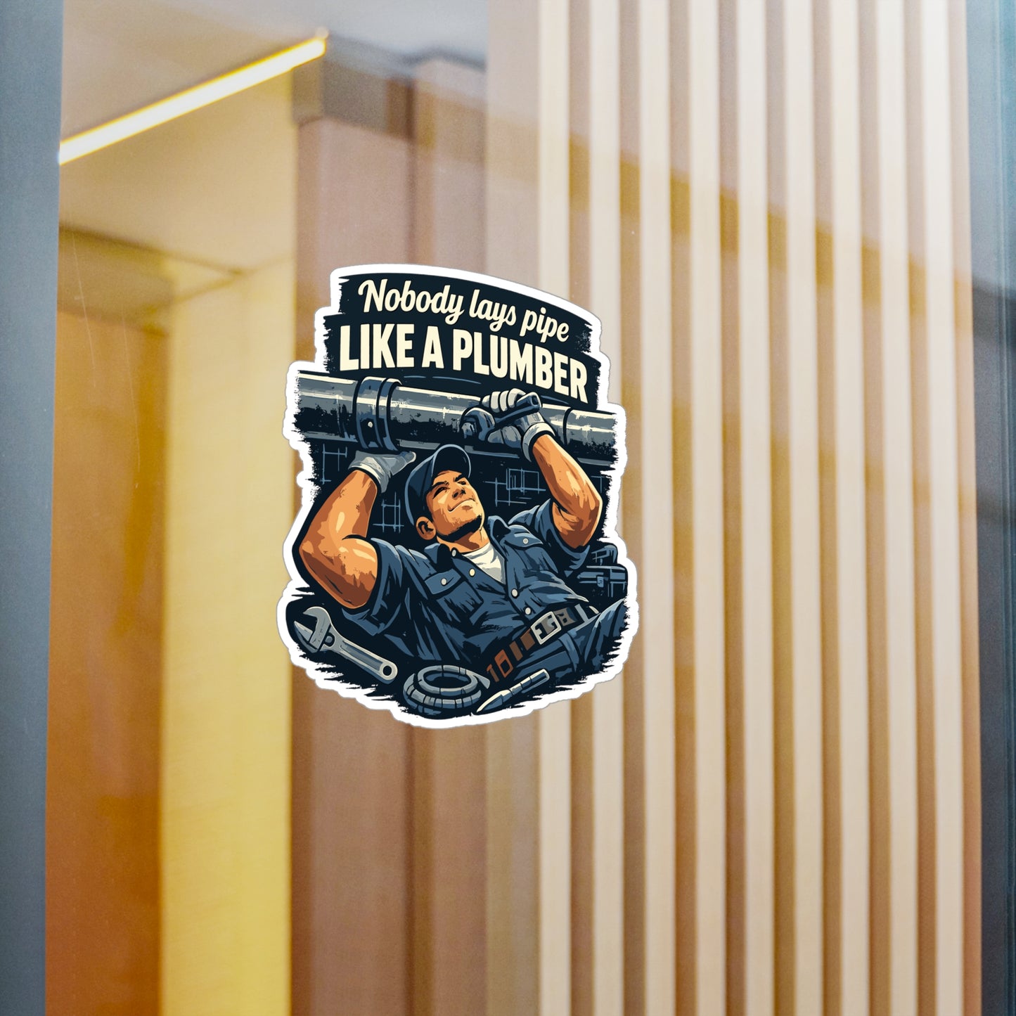 Plumber Sticker Nobody Lays Pipe Like a Plumber Funny Plumbing Decals Waterproof Vinyl for Laptop Water Bottle Pipefitter Steamfitter