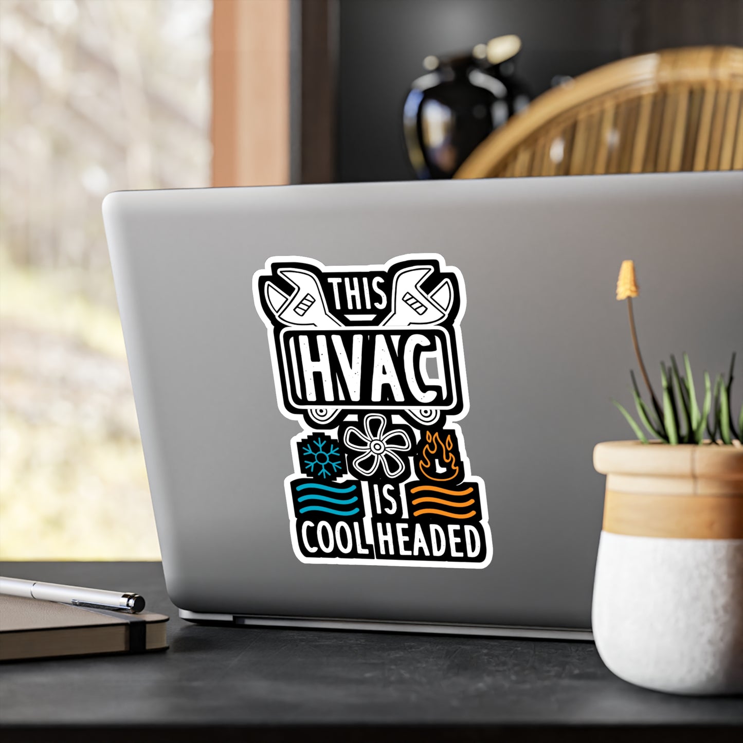 This HVAC Is Cool Headed - HVAC Sticker for Laptop Sticker. Water Bottle Sticker, Vinyl Air-conditioner Decal - HVAC Gift