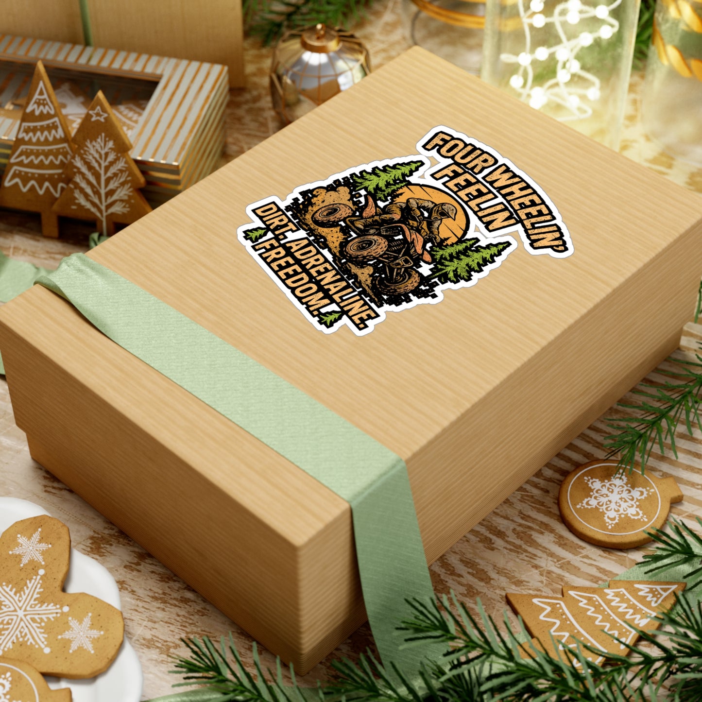 Four Wheelin' Feelin' – ATV Sticker for Car Window, Laptop or Water Bottle | Vinyl Quad Decal, Mudding Adventure Gift