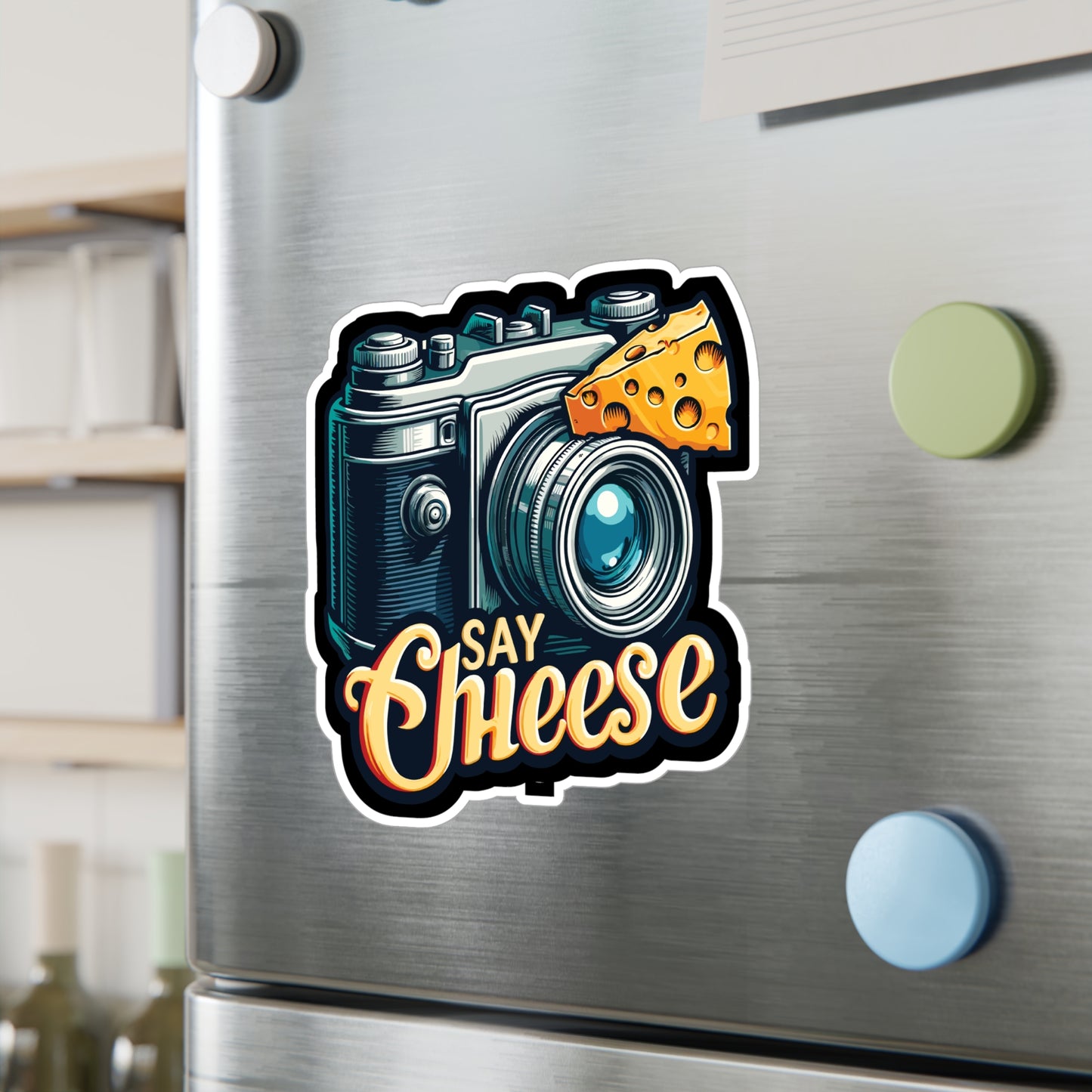 Say Cheese - Camera Sticker for Car Window Laptop Sticker. Water Bottle Sticker, Vinyl Cheese Decal, Photography Sticker - Camera Gift