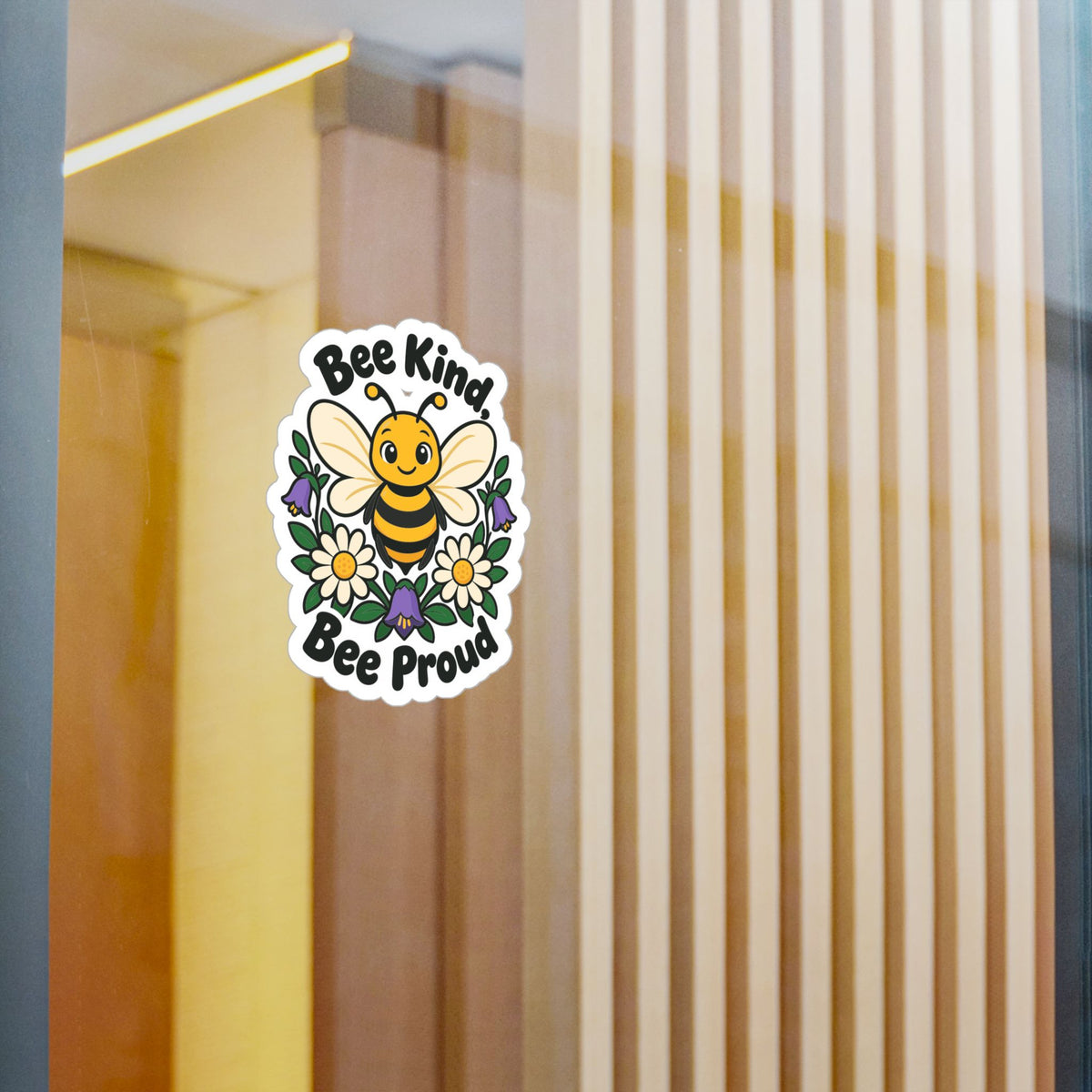 Plants Sticker - Bee Kind, Bee Proud Dandelion Design Inspired by Nature and Friendship, Decals for Laptop and Water Bottle