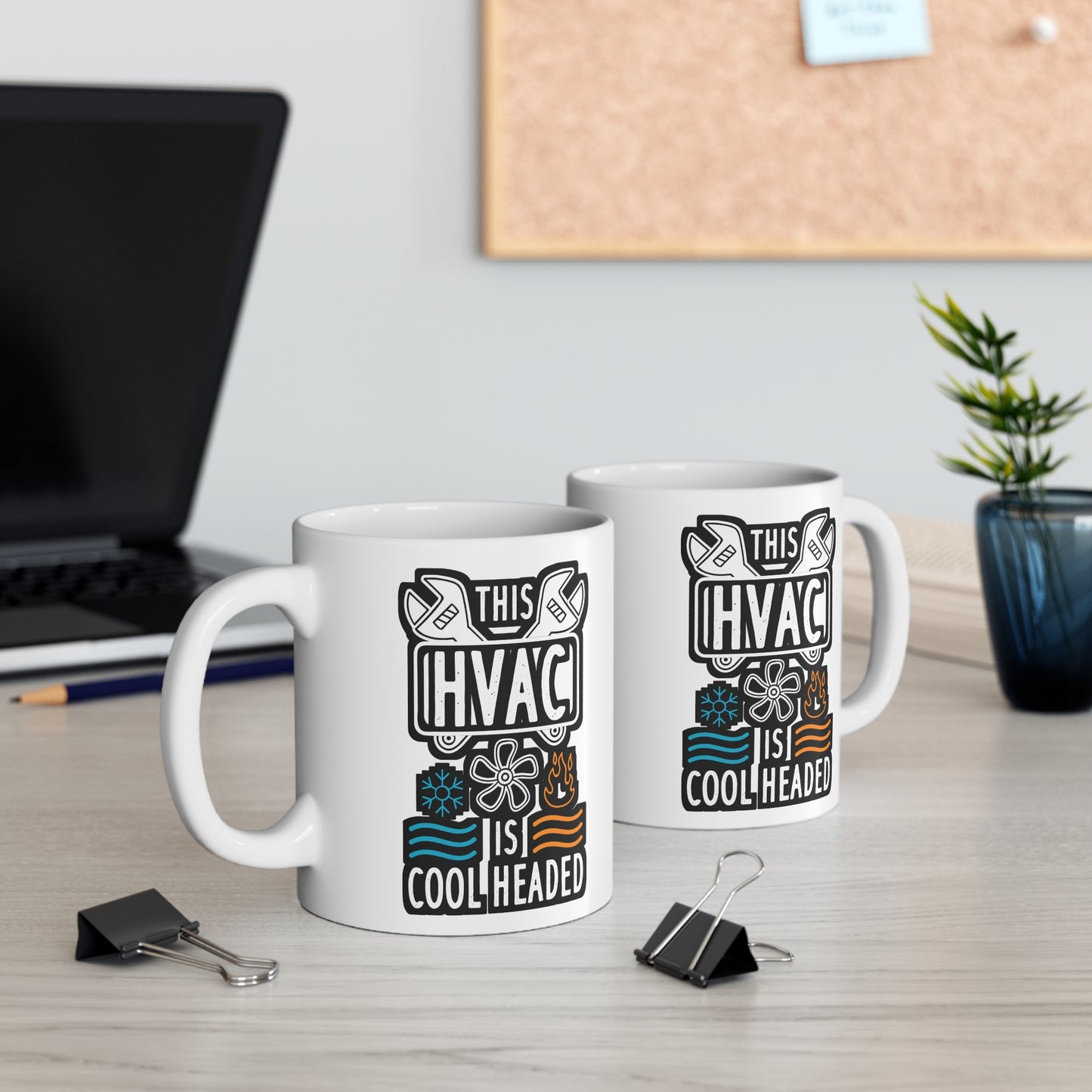 This HVAC Is Cool Headed - HVAC Mug for Coffee 11oz. HVAC Cup, White ceramic, Air-conditioner Mug, Ducts Tea Cup - HVAC Gift