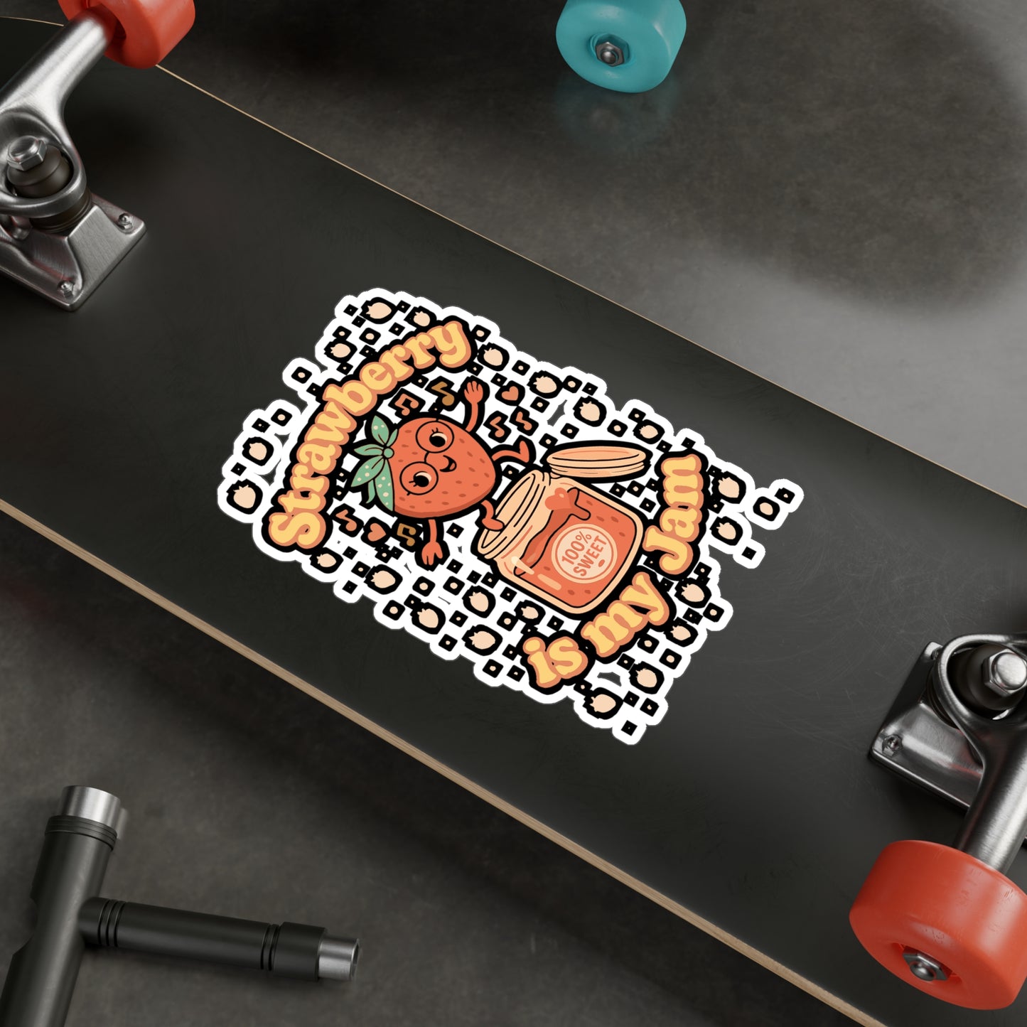 Strawberry Is My Jam - Strawberry Sticker for Laptop, Water Bottle, Gift for Fruit Lovers, Teens, Kids