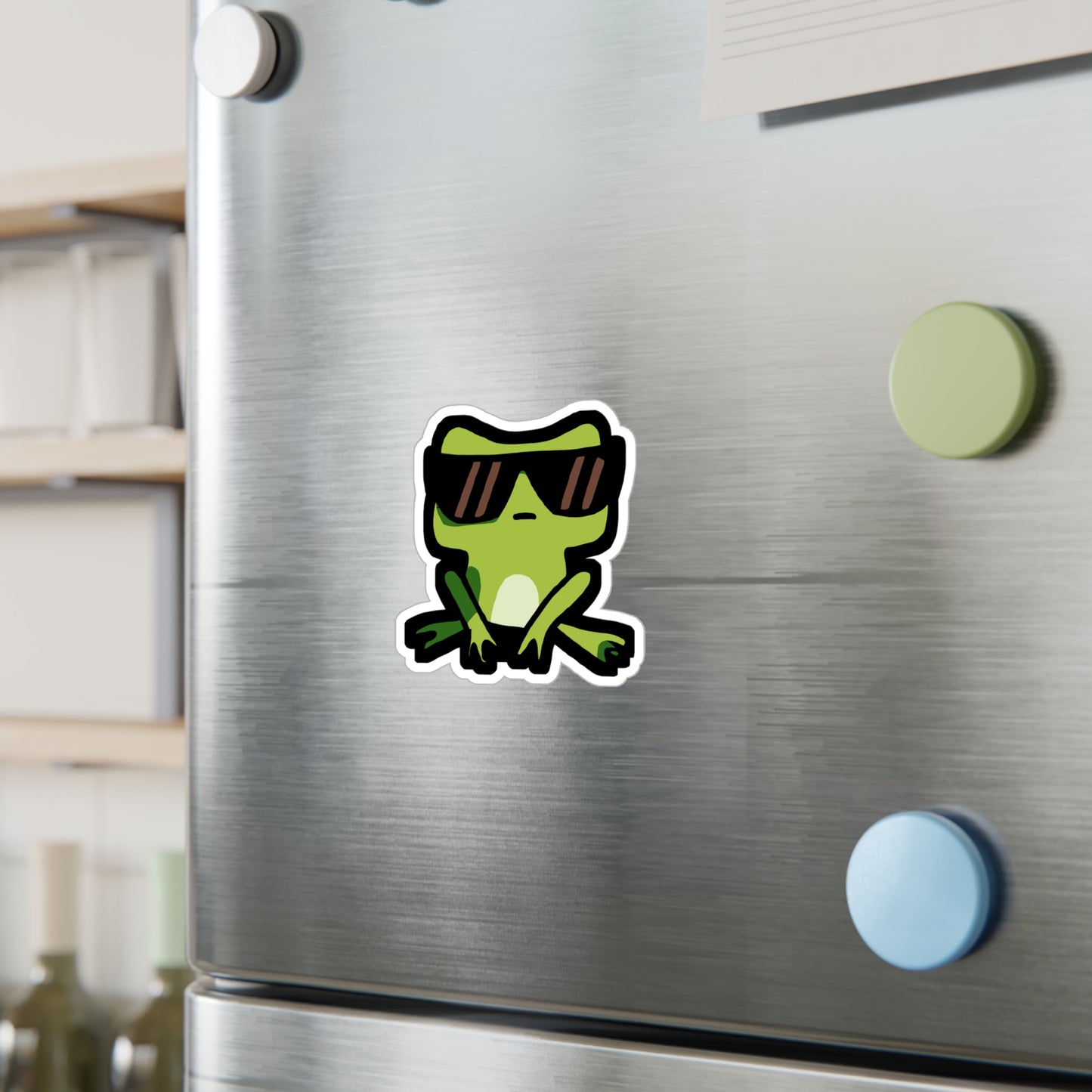 Frog with Sunglasses - Frog Sticker for Car Wall Window Laptop Sticker. Water Bottle Sticker, Vinyl Sunglasses Decal, Cool Sticker - Frog Gift