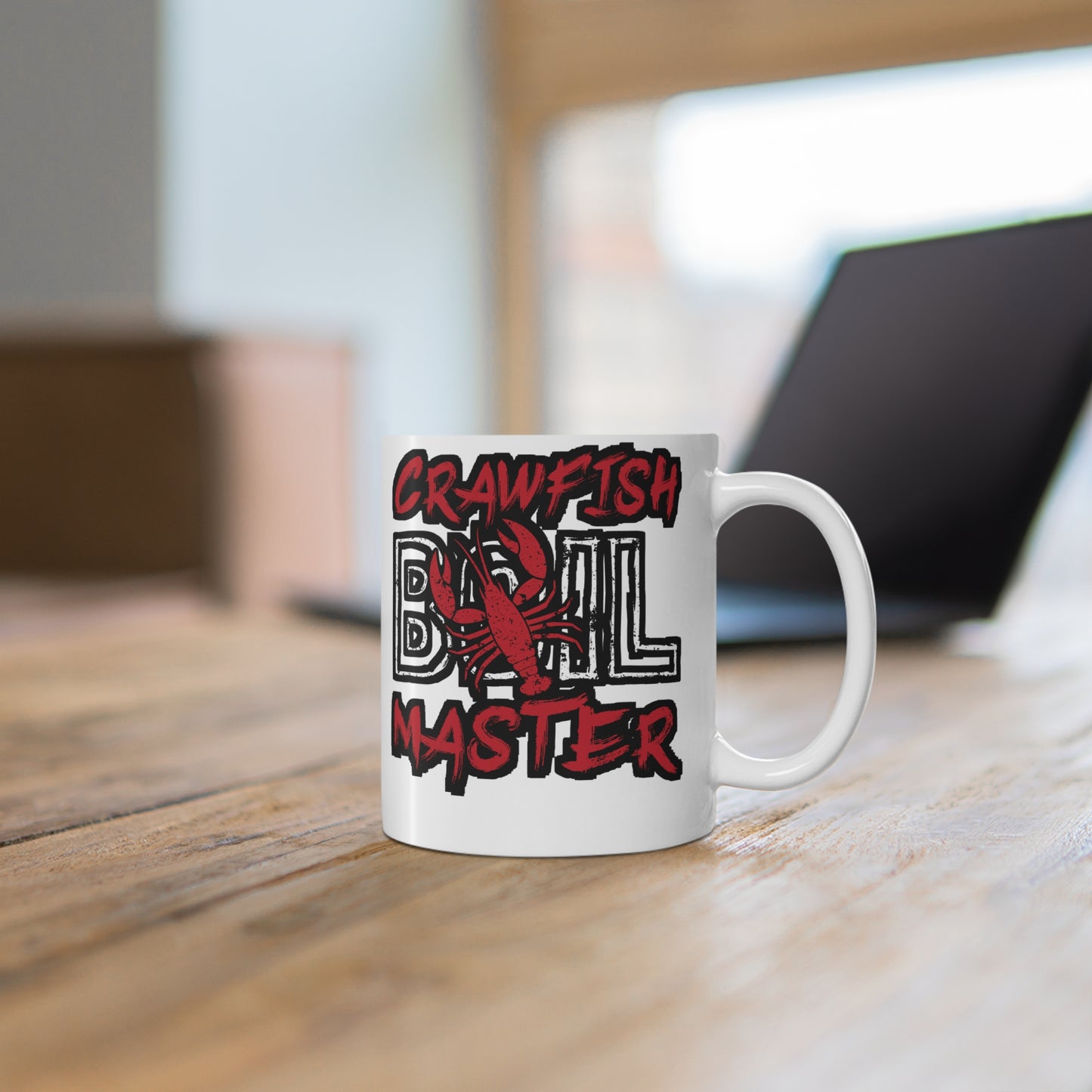 Crawfish Boil Master - Crawfish Mug for Coffee 11oz. Crawfish Cup, White ceramic, Crayfish Mug, Boil Tea Cup - Crawfish Gift