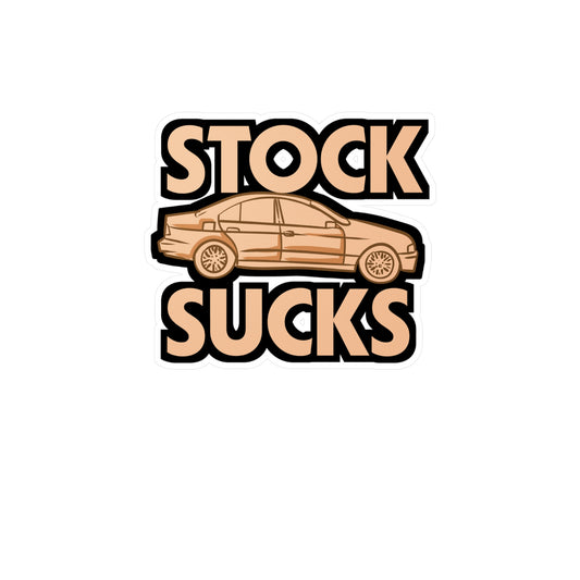 Stock Sucks - Stock Sticker for Car Window Laptop Sticker. Water Bottle Sticker, Vinyl Custom-built Decal, Engine Sticker - Stock Gift