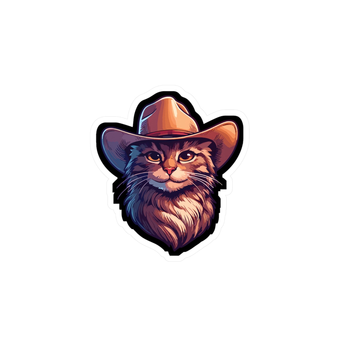 Cowboy Cat - Cowboy Sticker for Car Window Laptop Sticker. Water Bottle Sticker, Vinyl Cat Decal, Western Sticker - Cowboy Gift